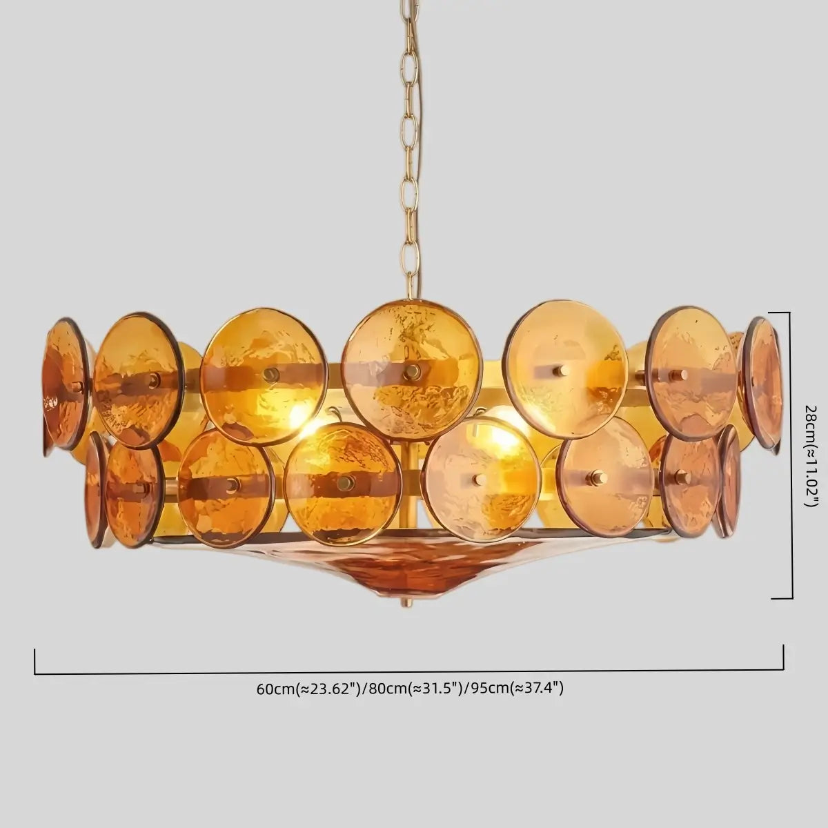 Antizer Modern Circular Glass Disc Chandelier