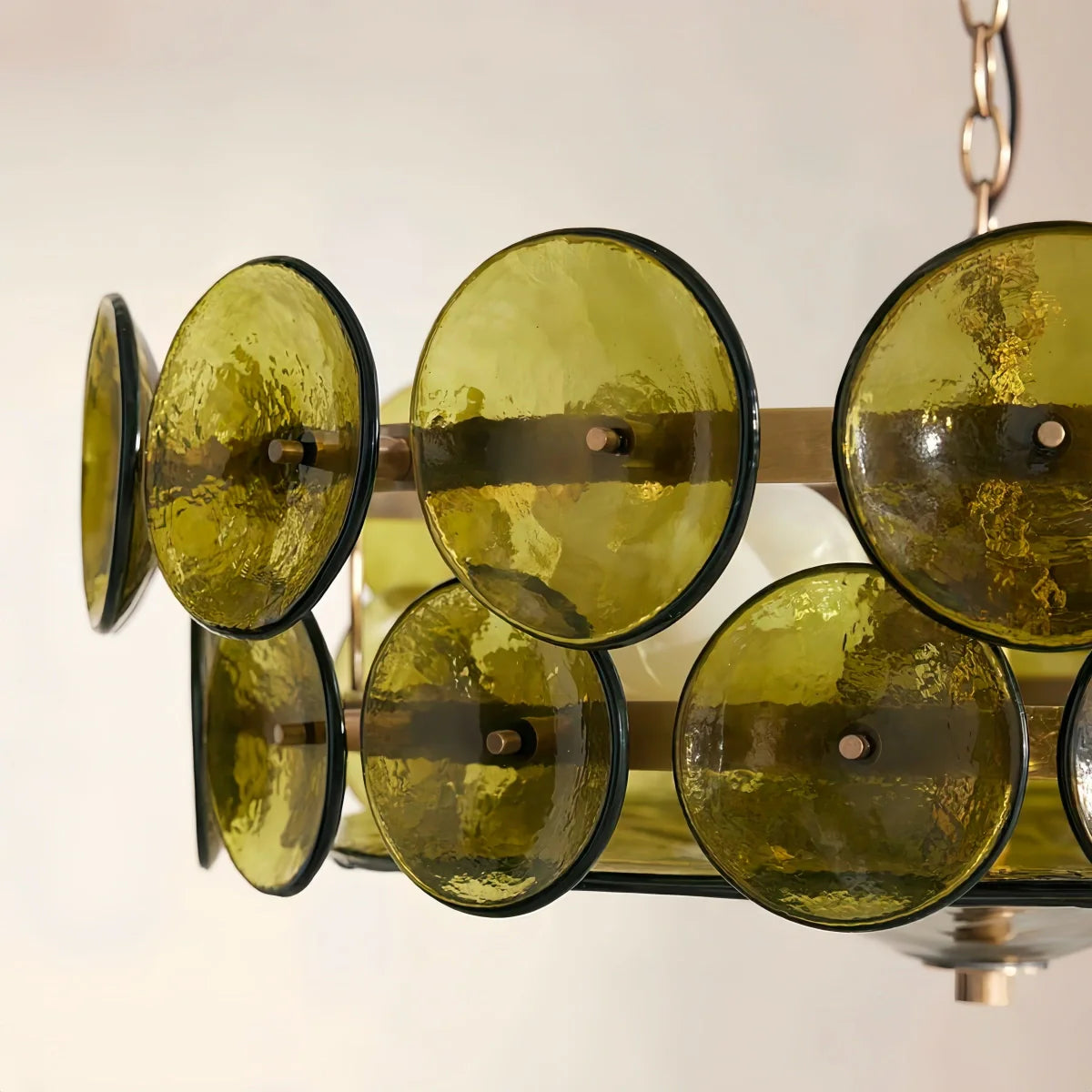 Antizer Modern Circular Glass Disc Chandelier