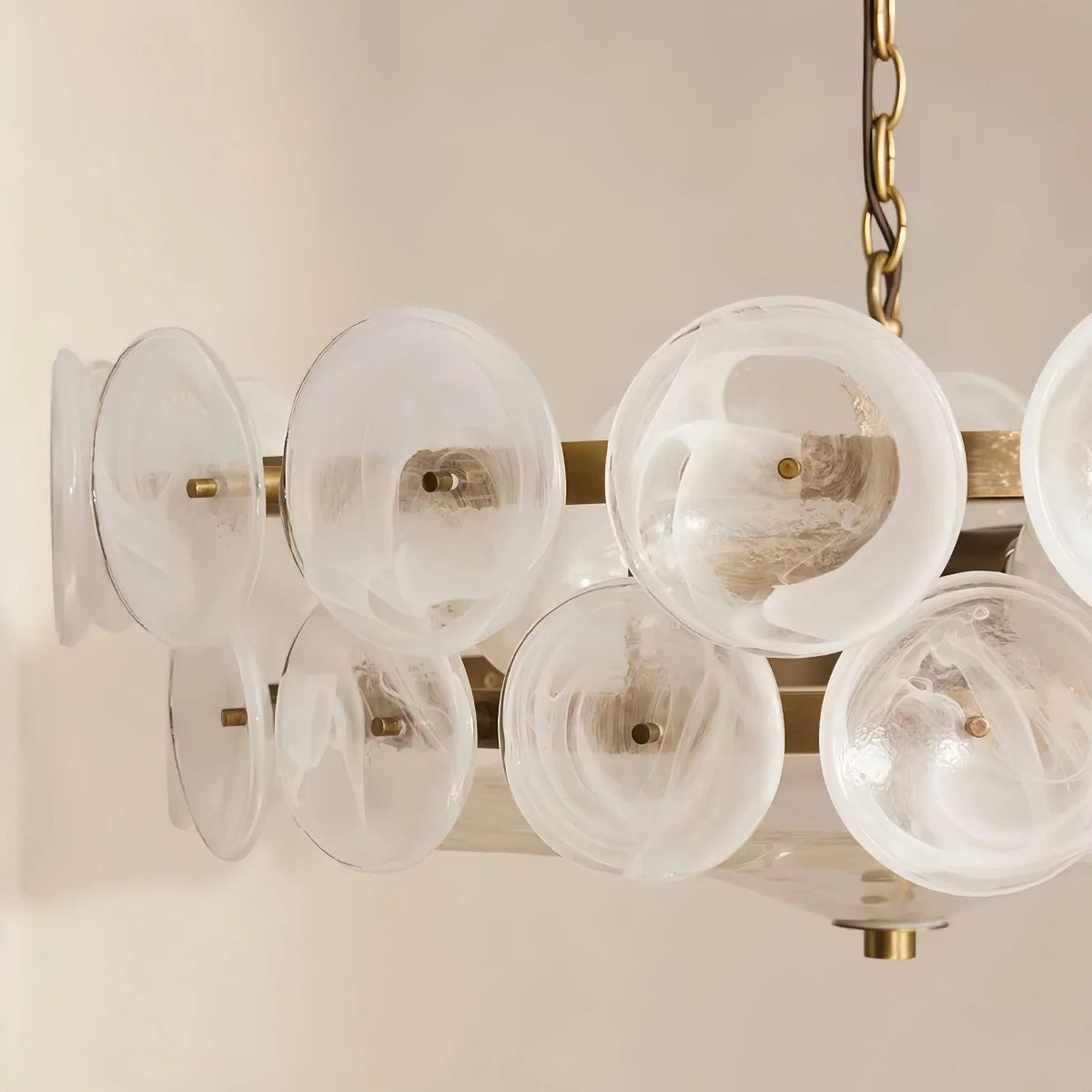 Antizer Modern Circular Glass Disc Chandelier