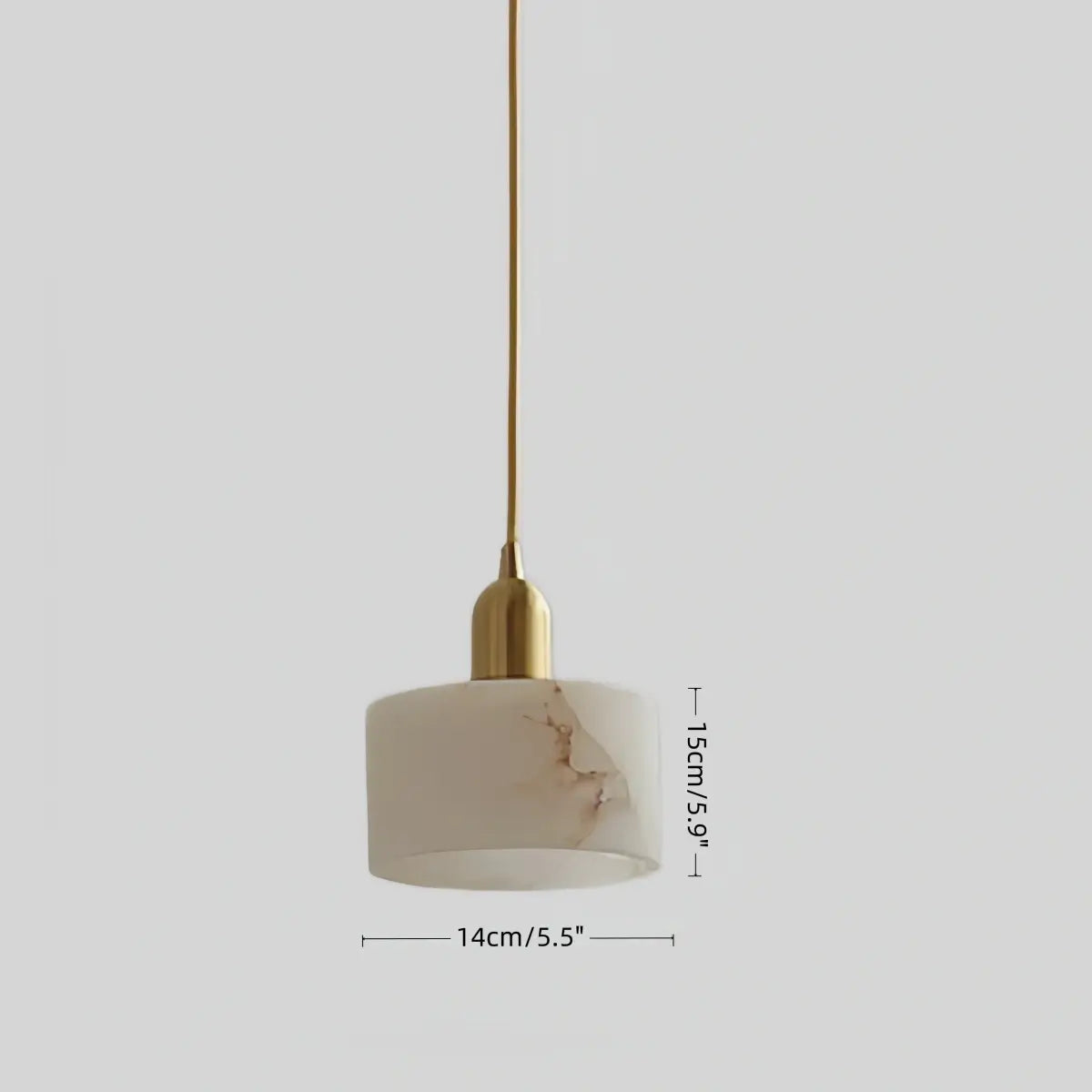 Antizer Modern Brass Alabaster Pendant Light
