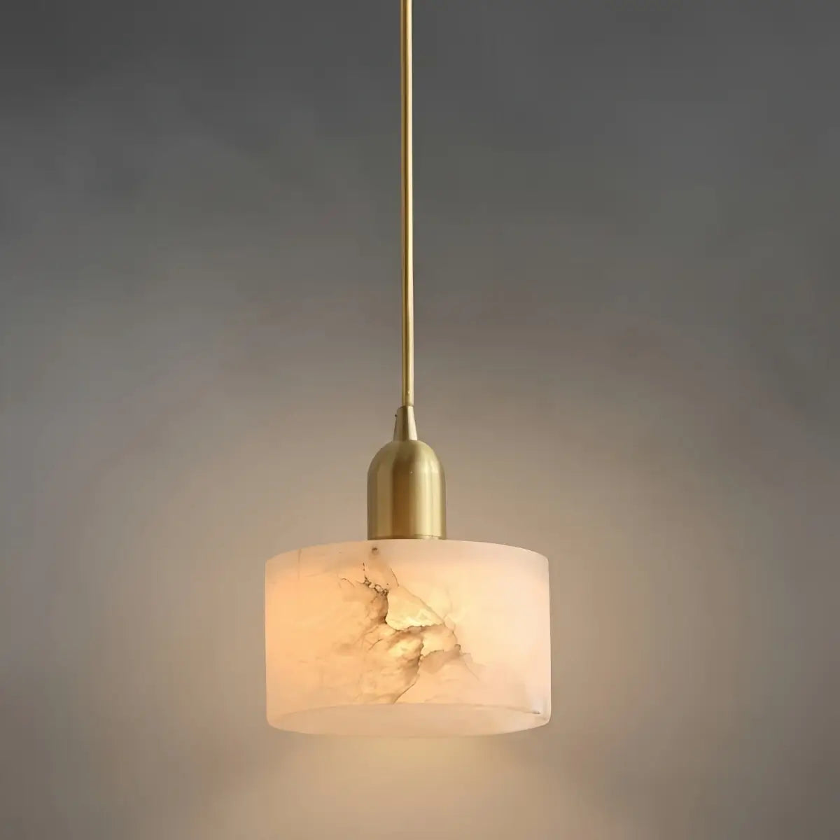 Antizer Modern Brass Alabaster Pendant Light