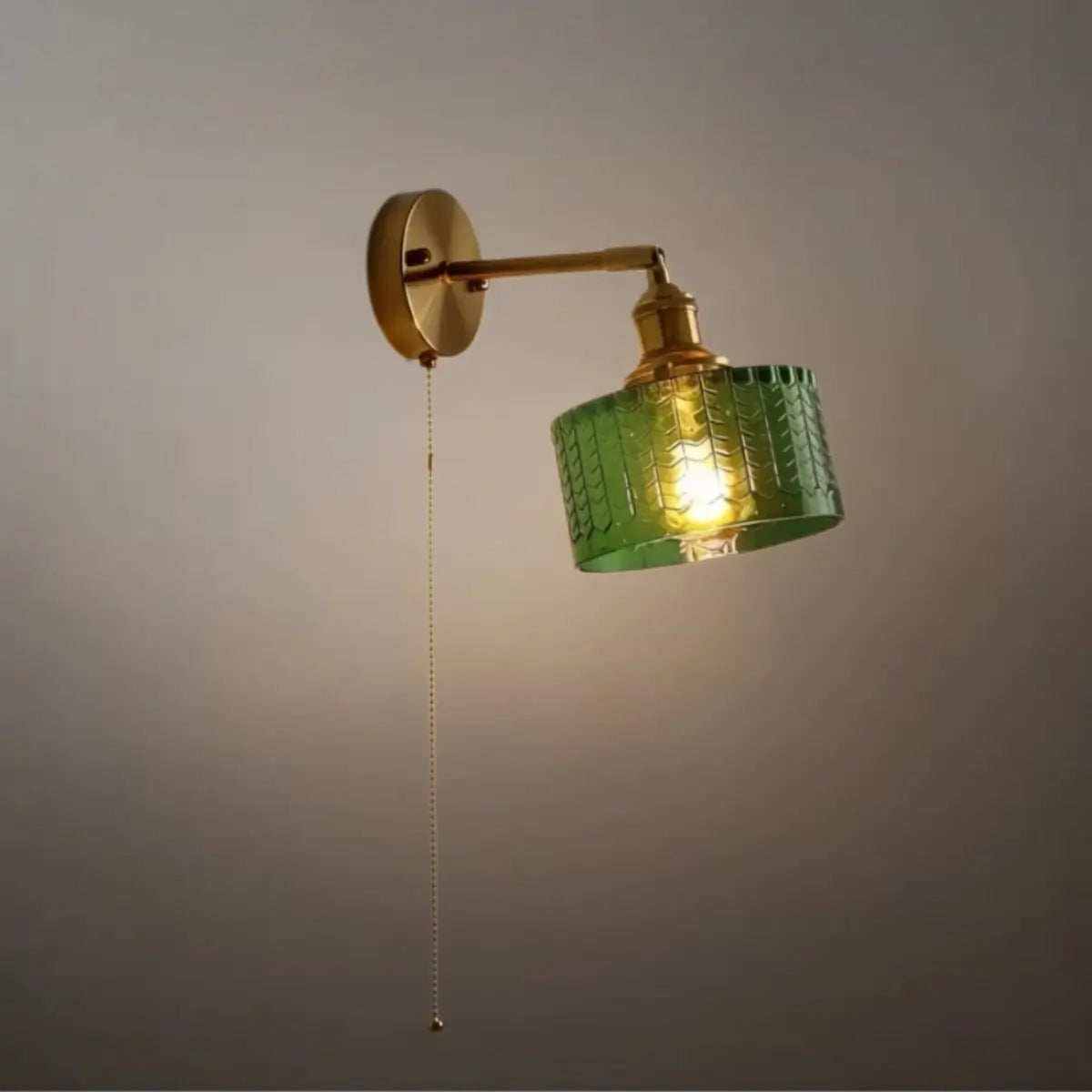 Antizer Vintage Glass Brass Wall Lamp