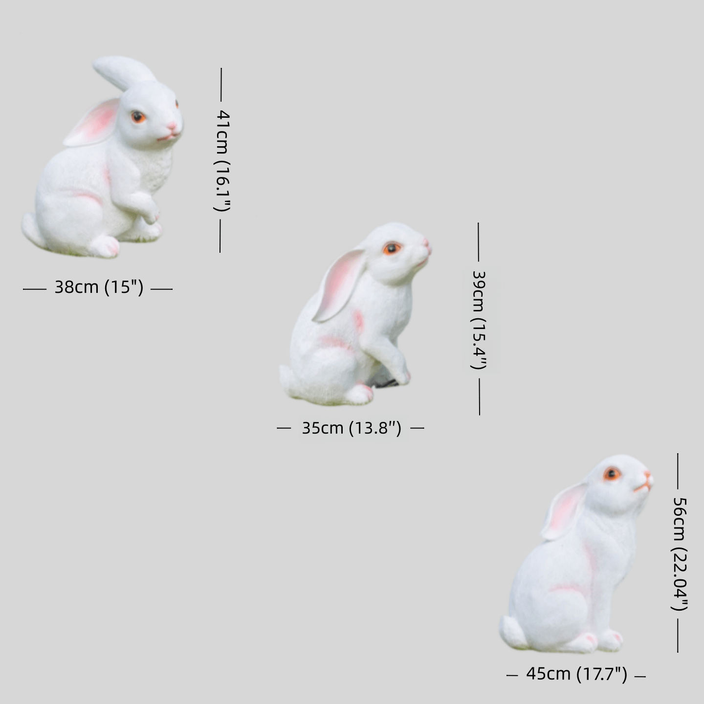 Antizer Garden Resin Bunny Lawn Lamp