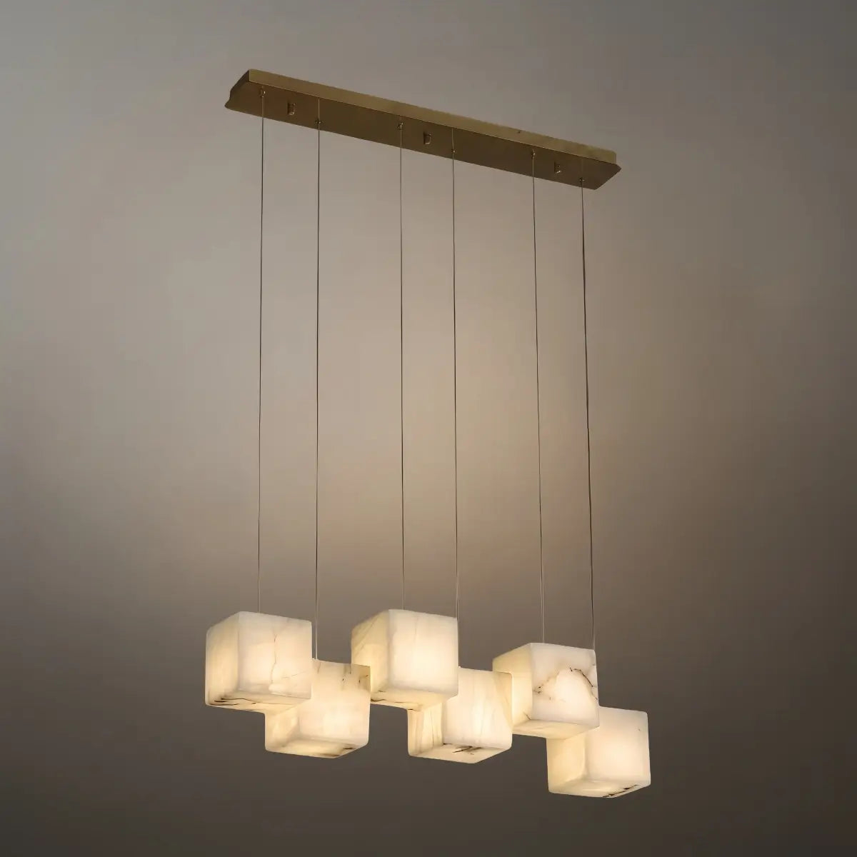 Minimalist Pendant Light — Marble & Stainless Steel White