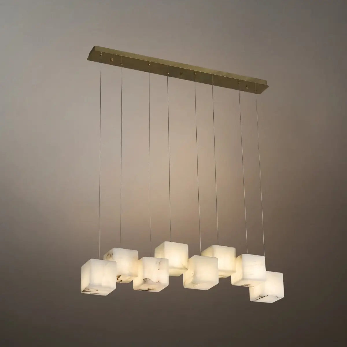 Minimalist Pendant Light — Marble & Stainless Steel White