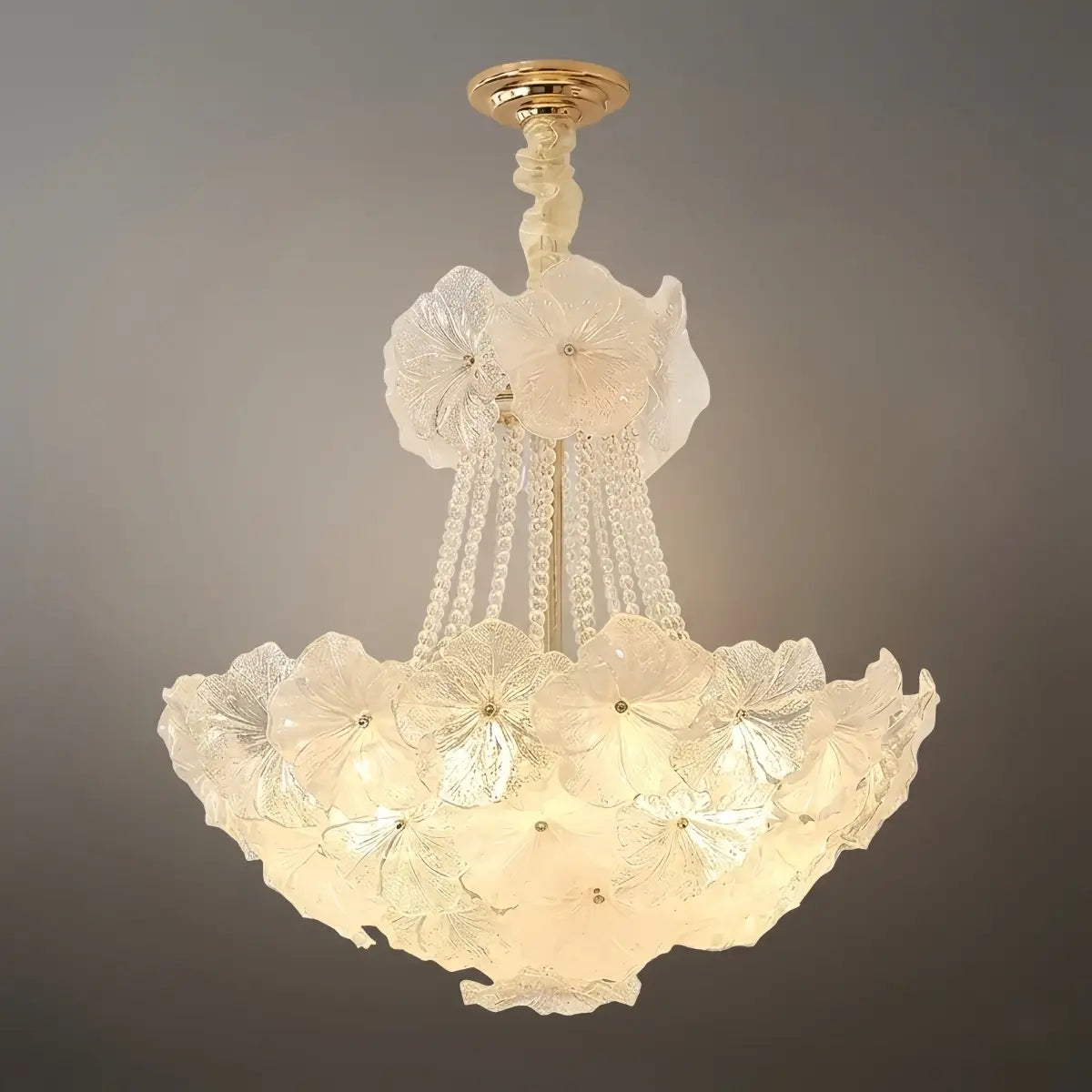 Elegant Crystal Chandelier -- Iron & Glass