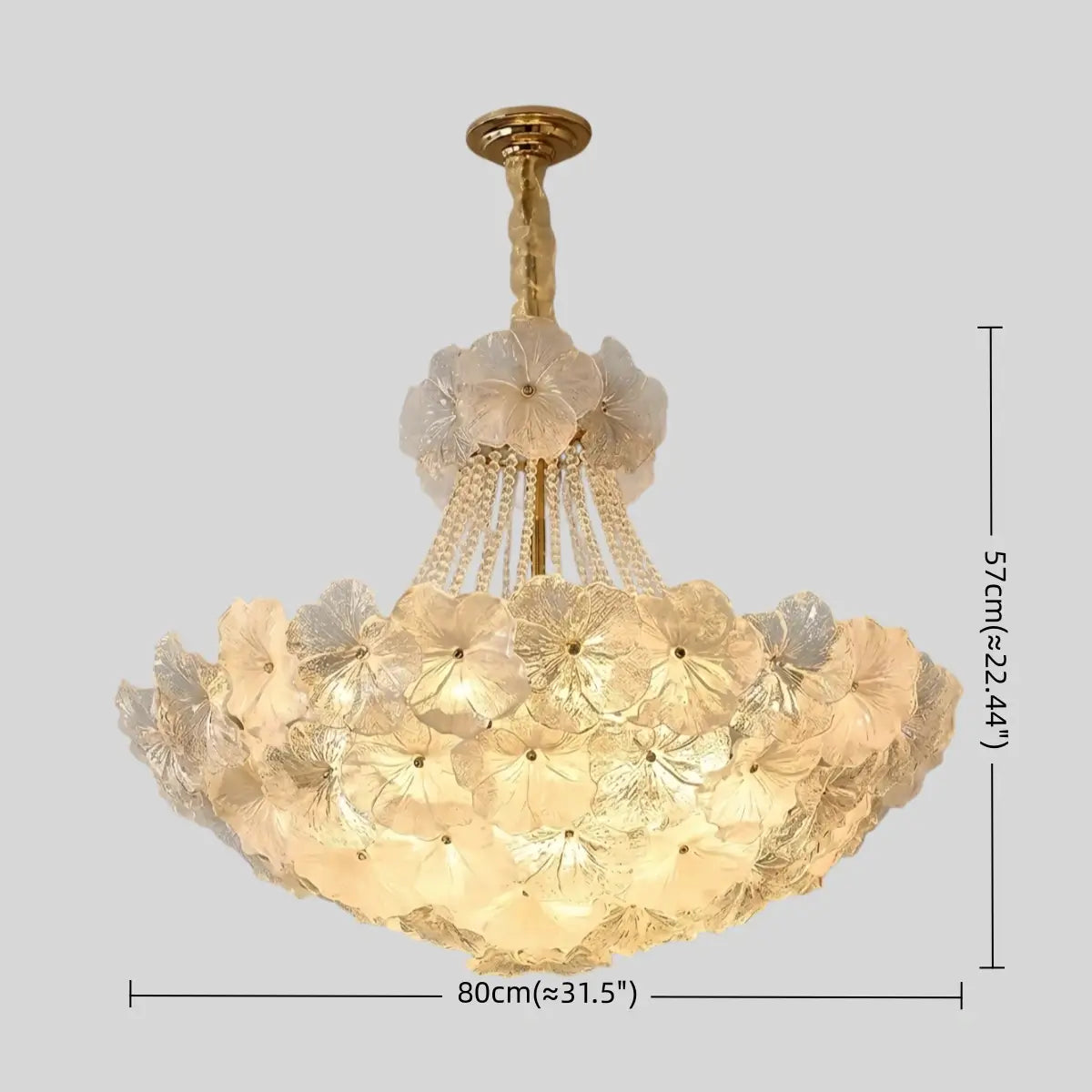 Antizer French Style Floral Glass Chandelier