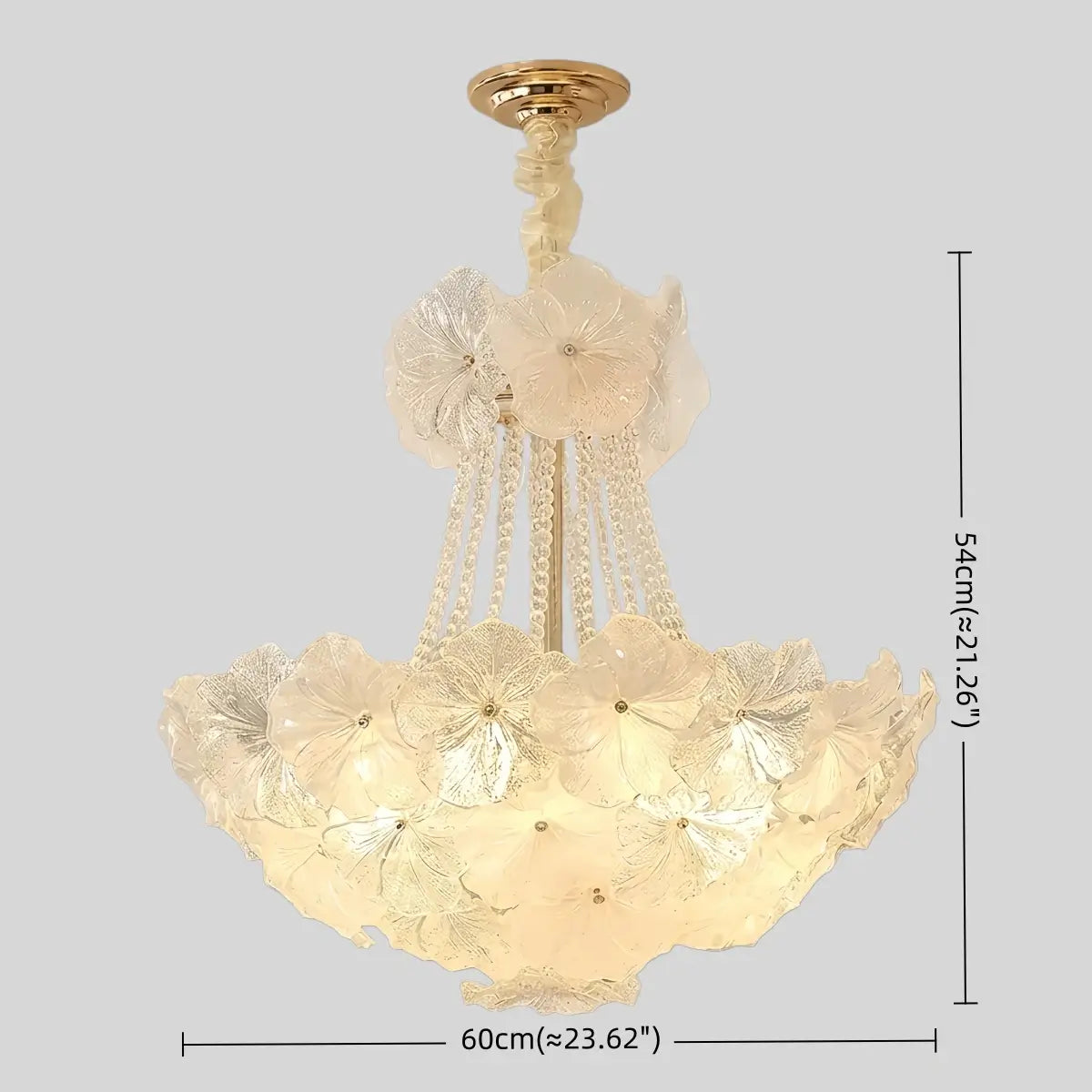 Antizer French Style Floral Glass Chandelier