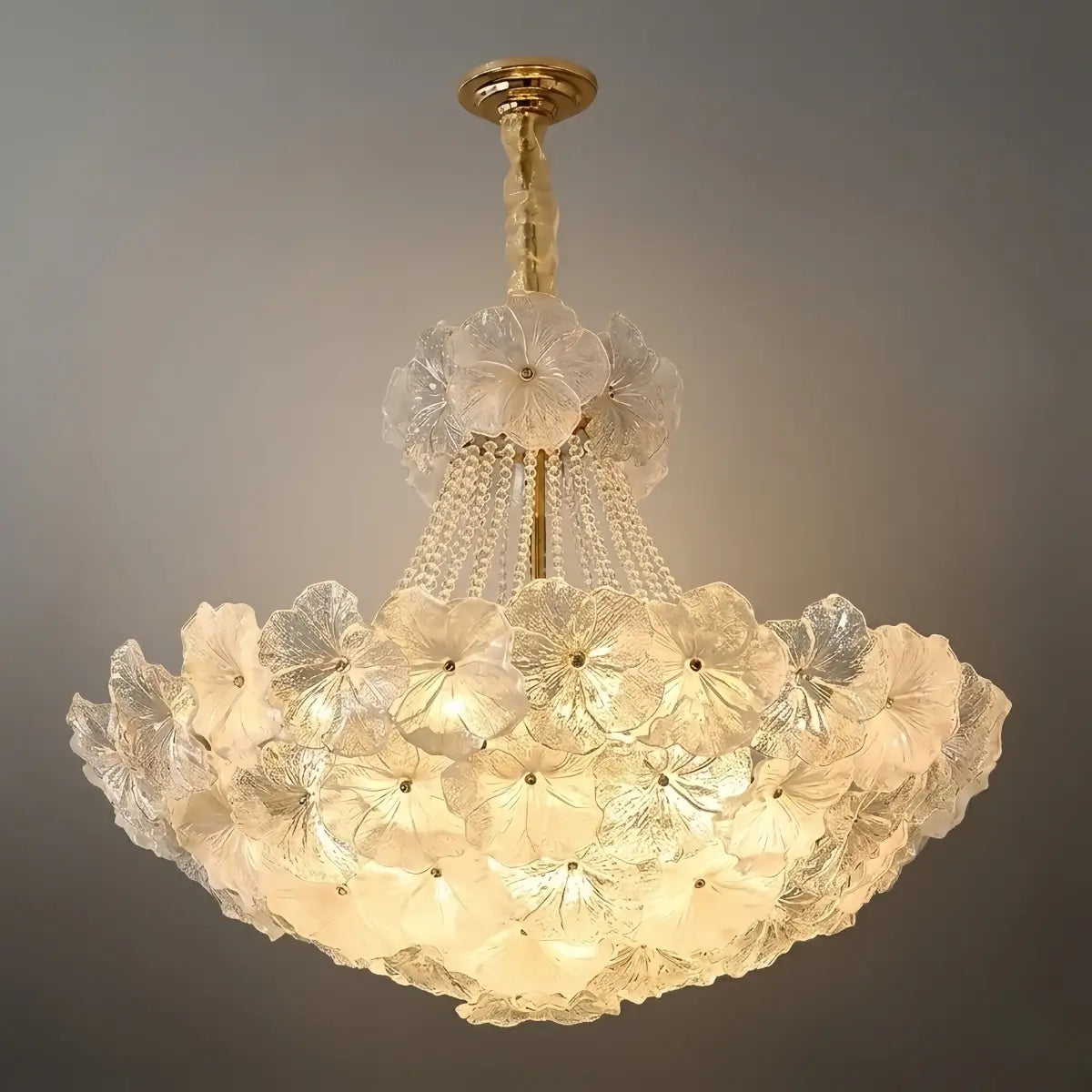 Elegant Crystal Chandelier -- Iron & Glass