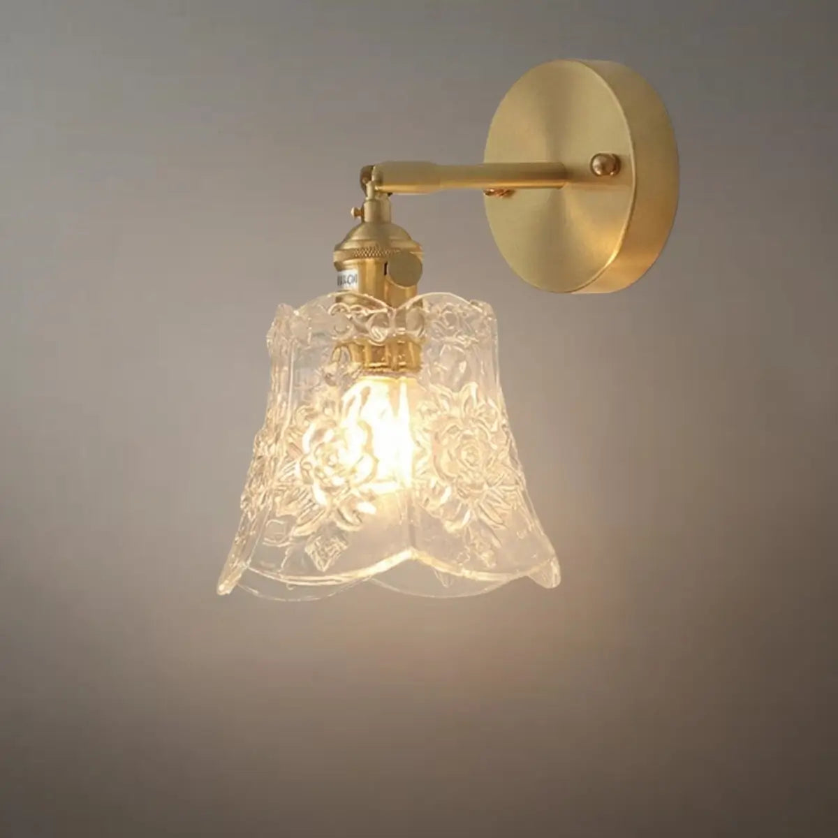 Classic Brass Glass Pendant Light -- Walnut Wood Accent