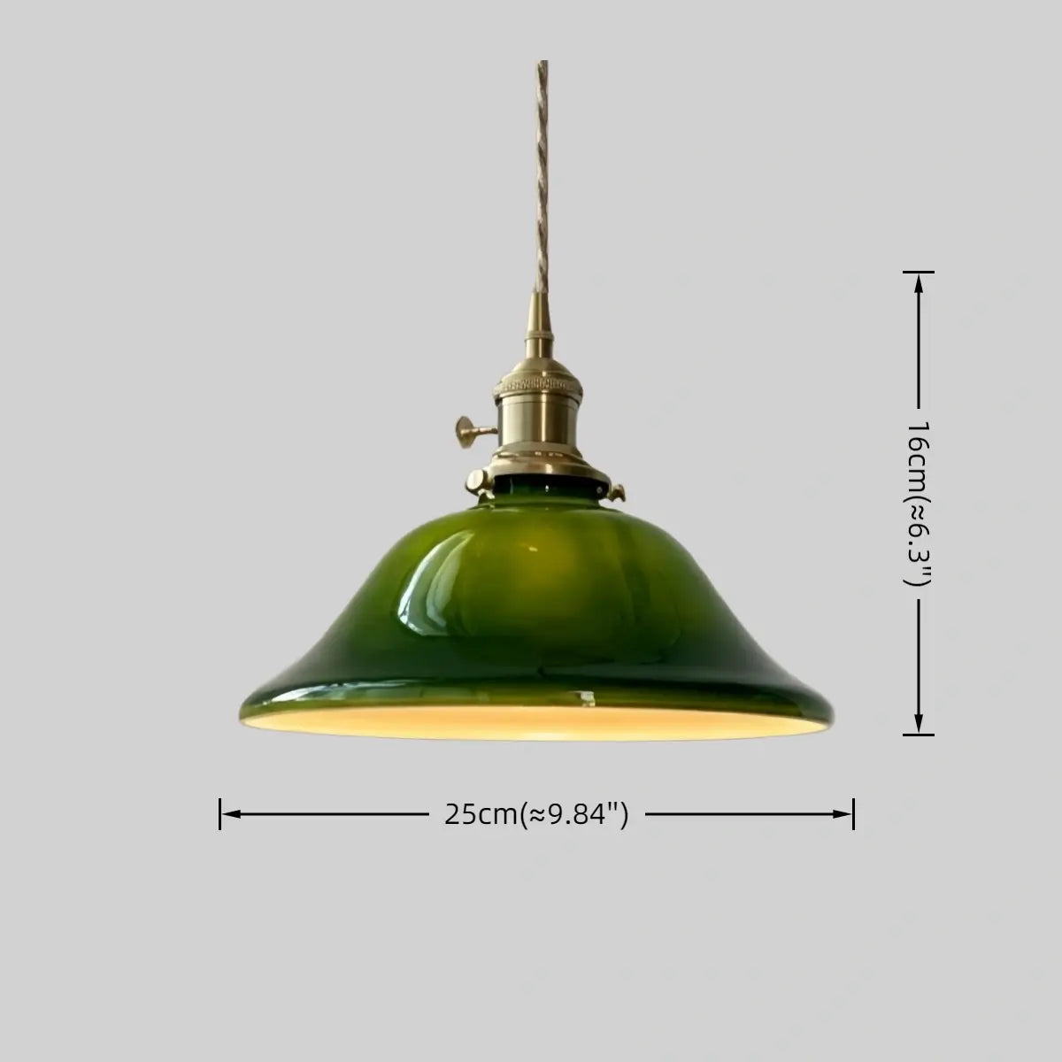 Antizer Vintage Green Glass Pendant Light