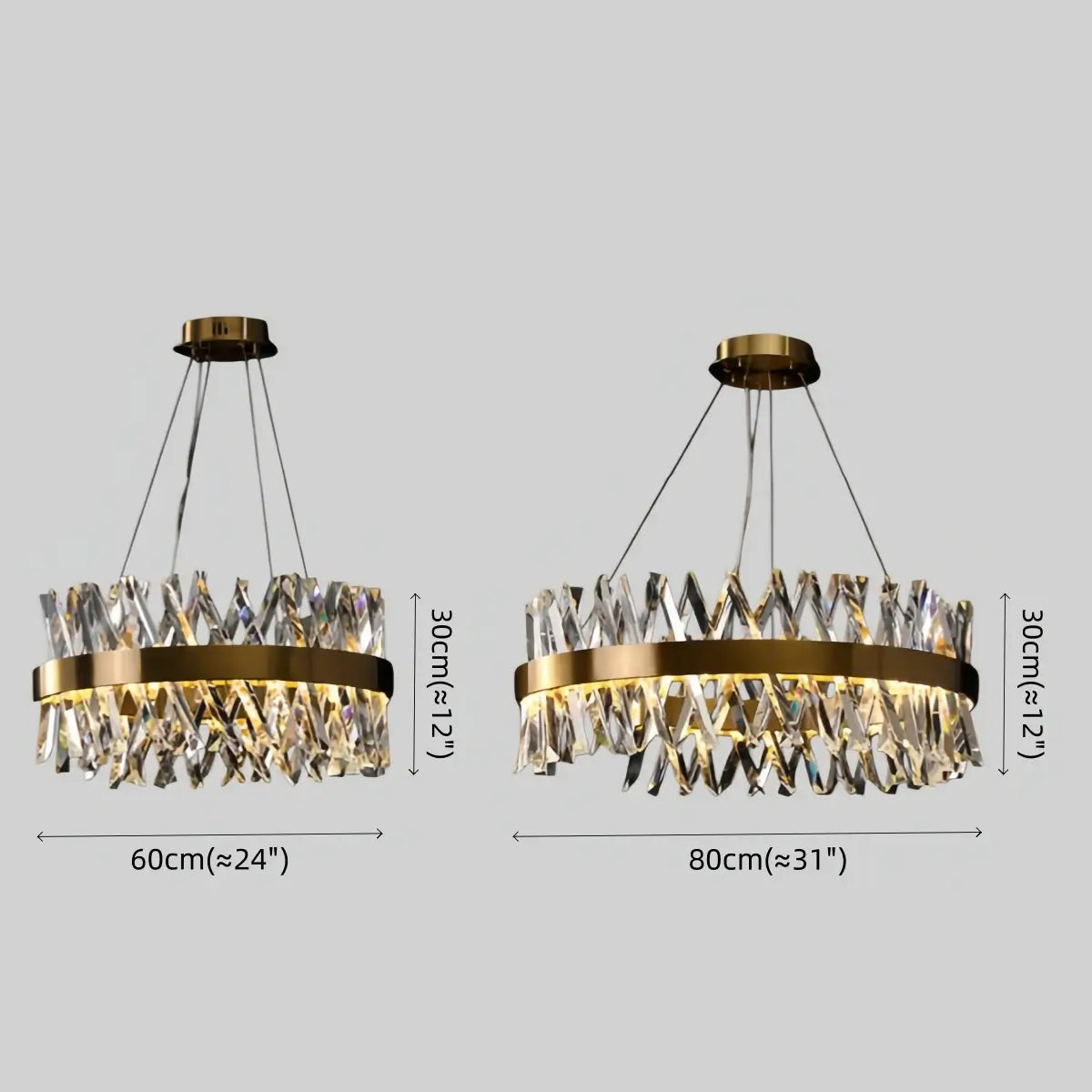 Antizer Modern Crystal Prism Round Chandelier