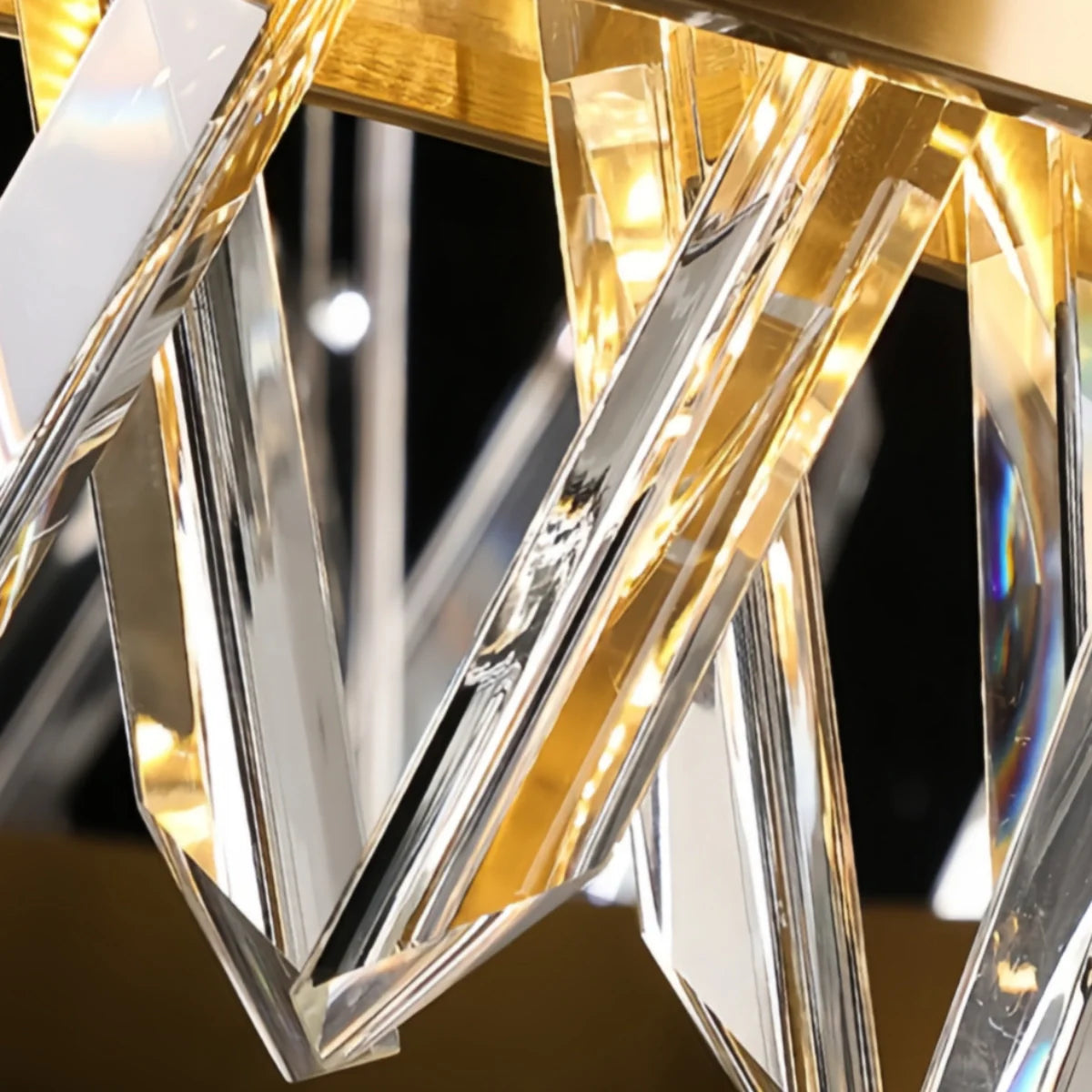Antizer Modern Crystal Prism Round Chandelier