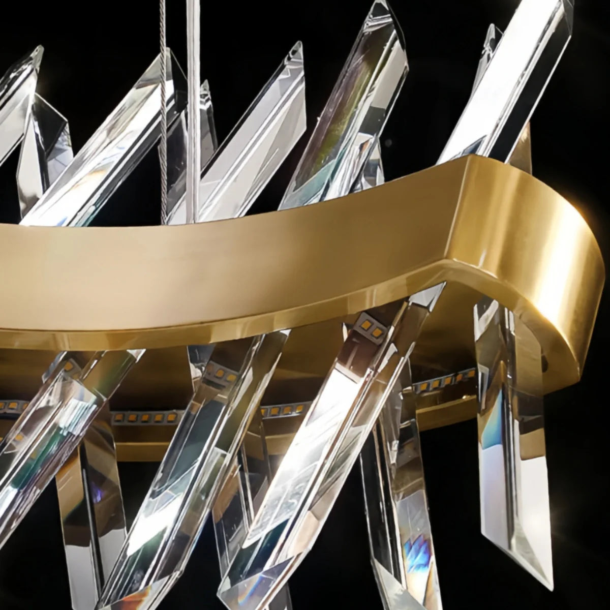 Antizer Modern Crystal Prism Round Chandelier
