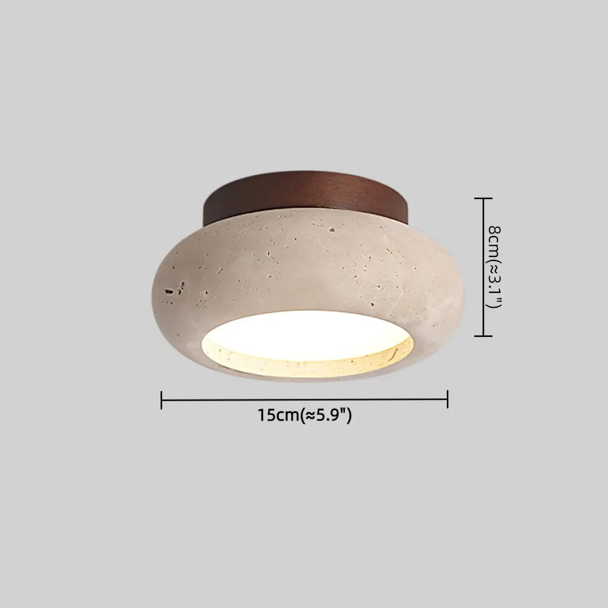 Antizer Japanese Style Travertine Ceiling Light
