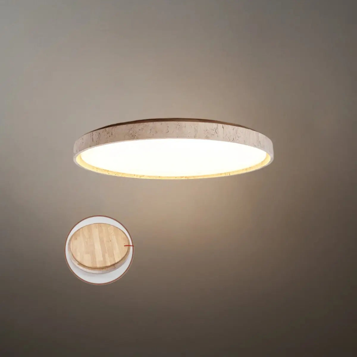Strata Modern Minimalist Travertine Ceiling Light