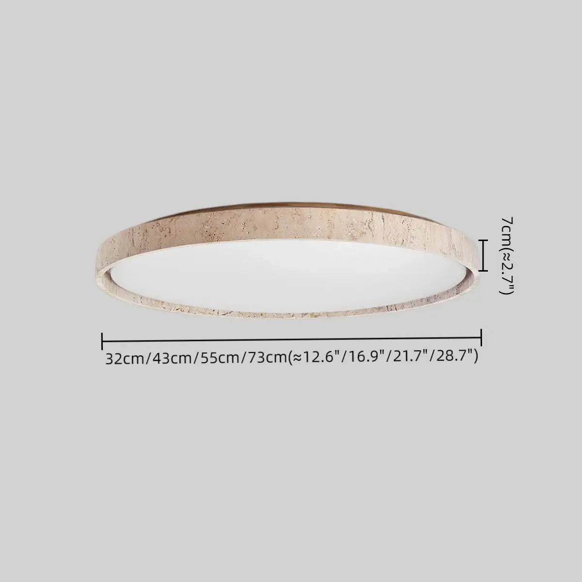 Antizer Modern Minimalist Round Travertine Ceiling Light