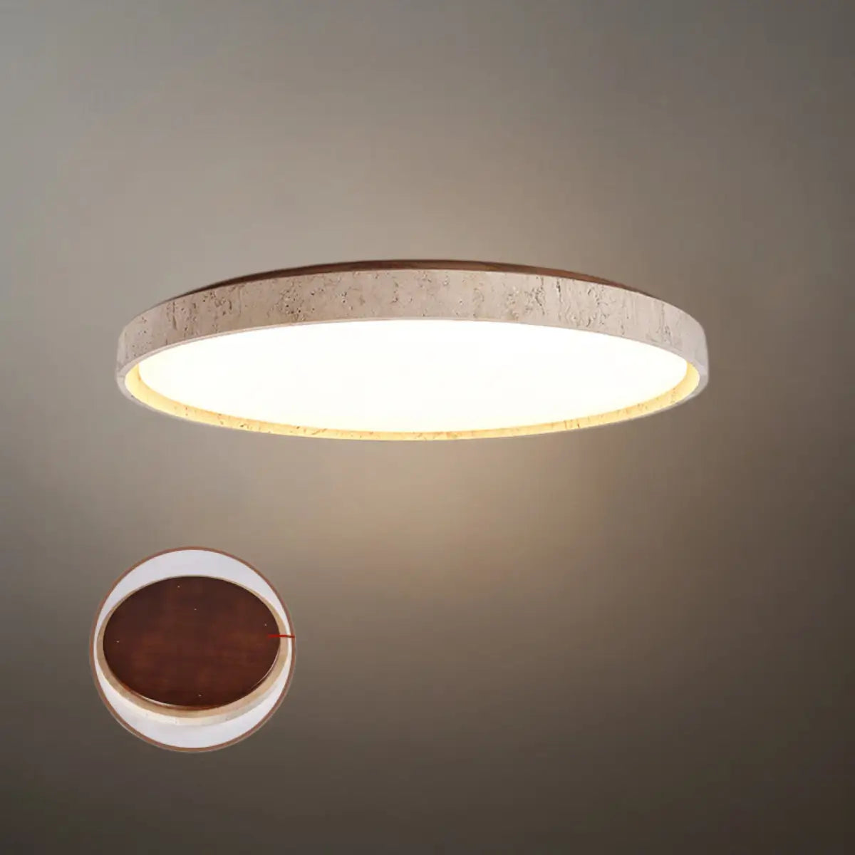 Strata Modern Minimalist Travertine Ceiling Light