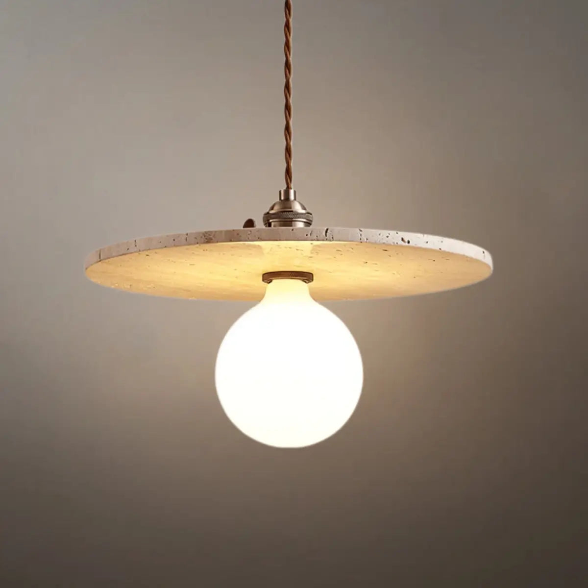 Strata Natural Travertine Pendant Light 