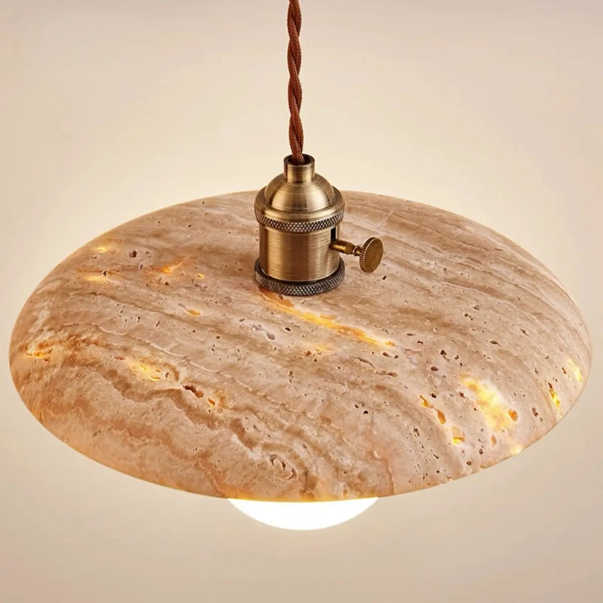 Antizer LED Travertine Pendant Light