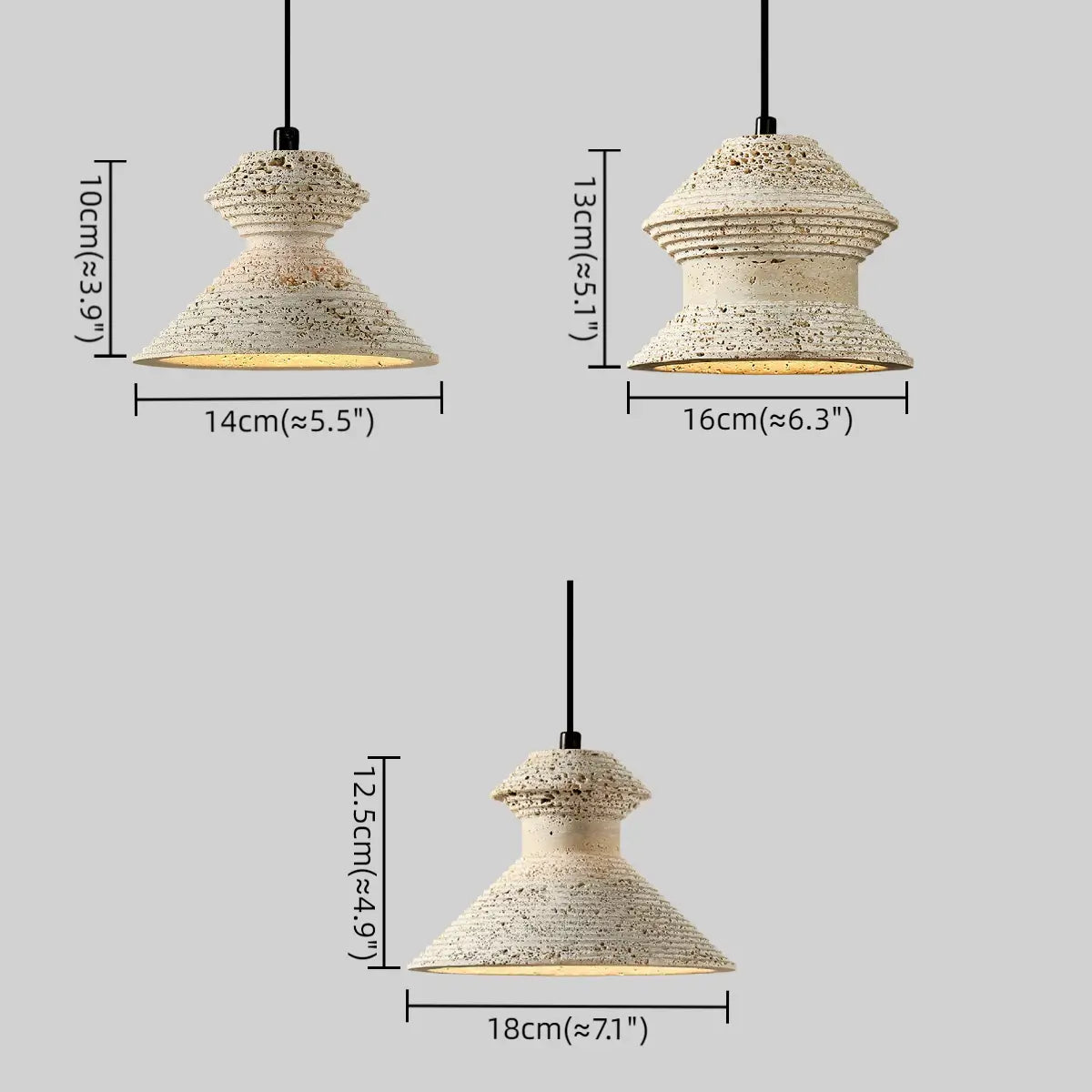 Antizer Minimalist Travertine Pendant Light