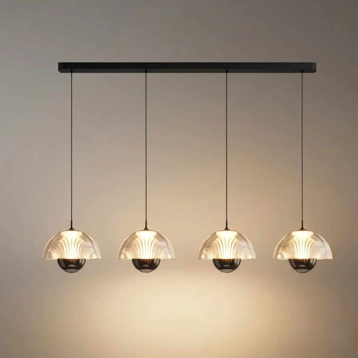 Velora Artistic Pendant Light -- Iron & Aluminum with Acrylic Shade, Pearl Black for Bedroom Dining Room