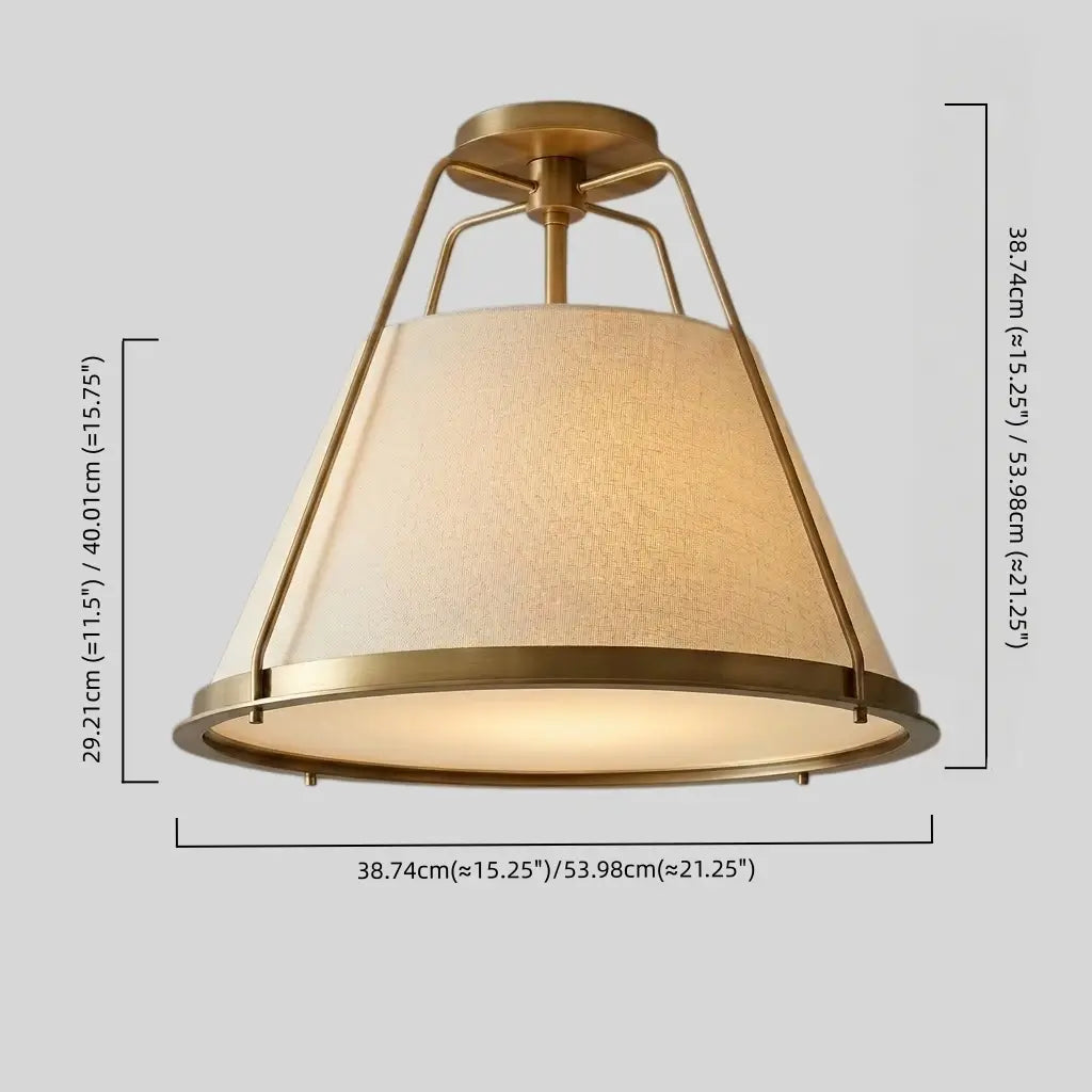 Antizer Vintage Metal Linen Tapered Ceiling Light