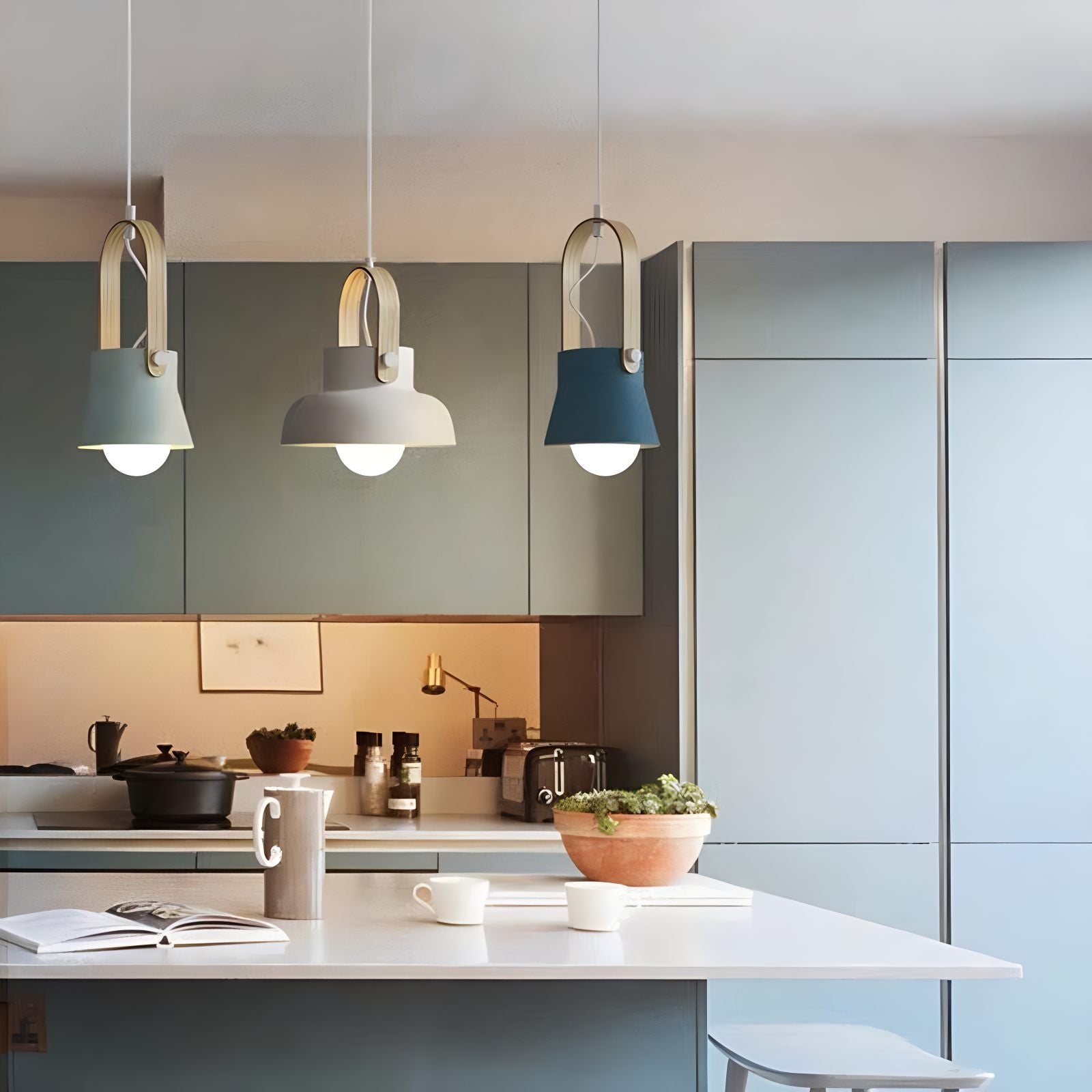 Antizer Nordic Macaron Pendant Light for Dining Room Kitchen