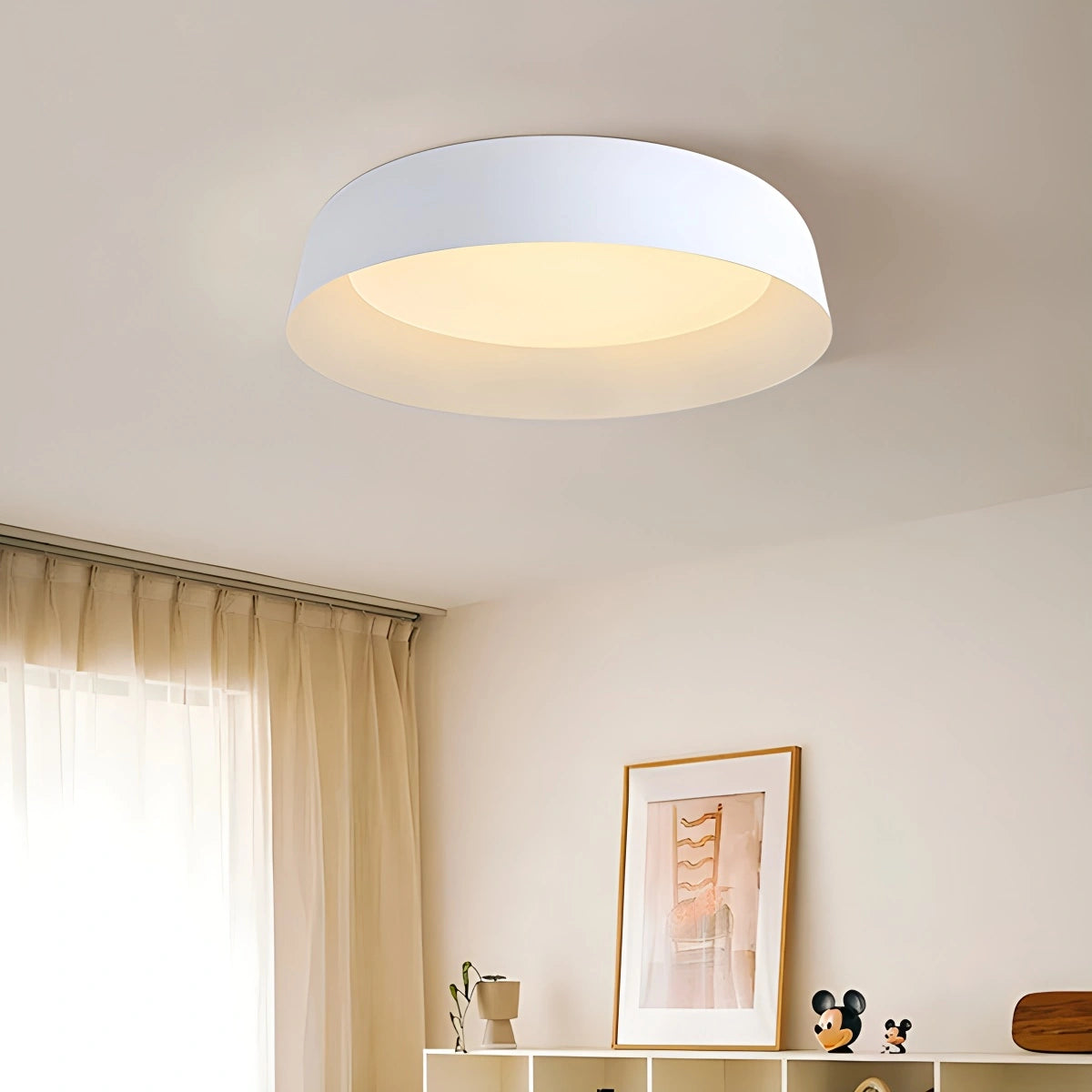 Antizer Nordic LED Alloy Ceiling Light for Bedroom White+White