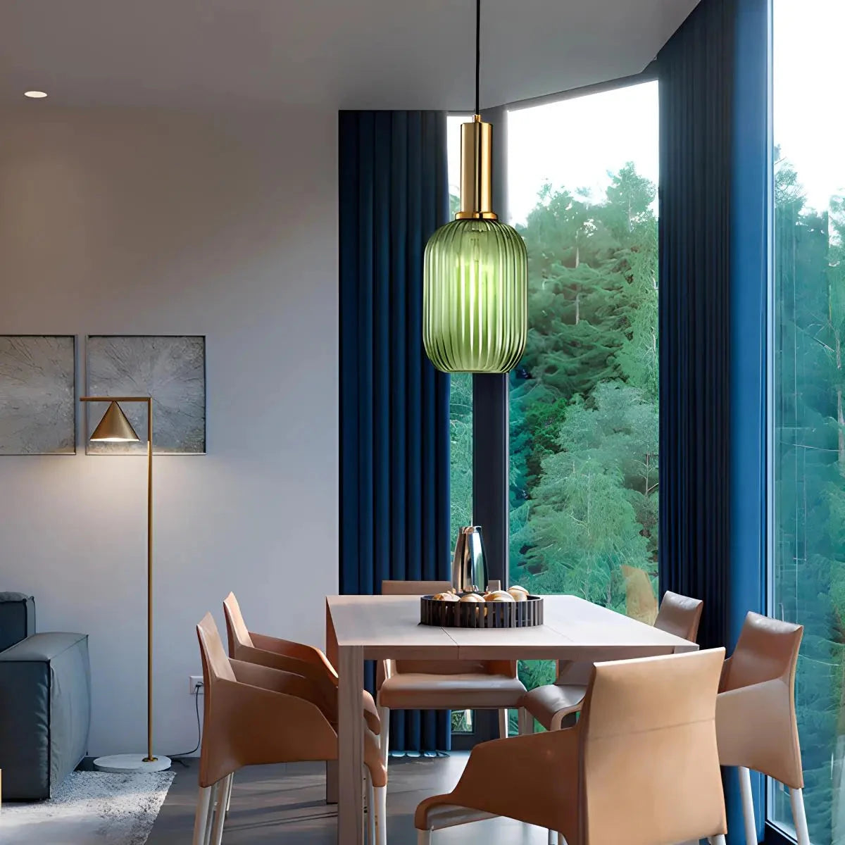 Antizer Nordic Vintage Glass Striped Pendant Light