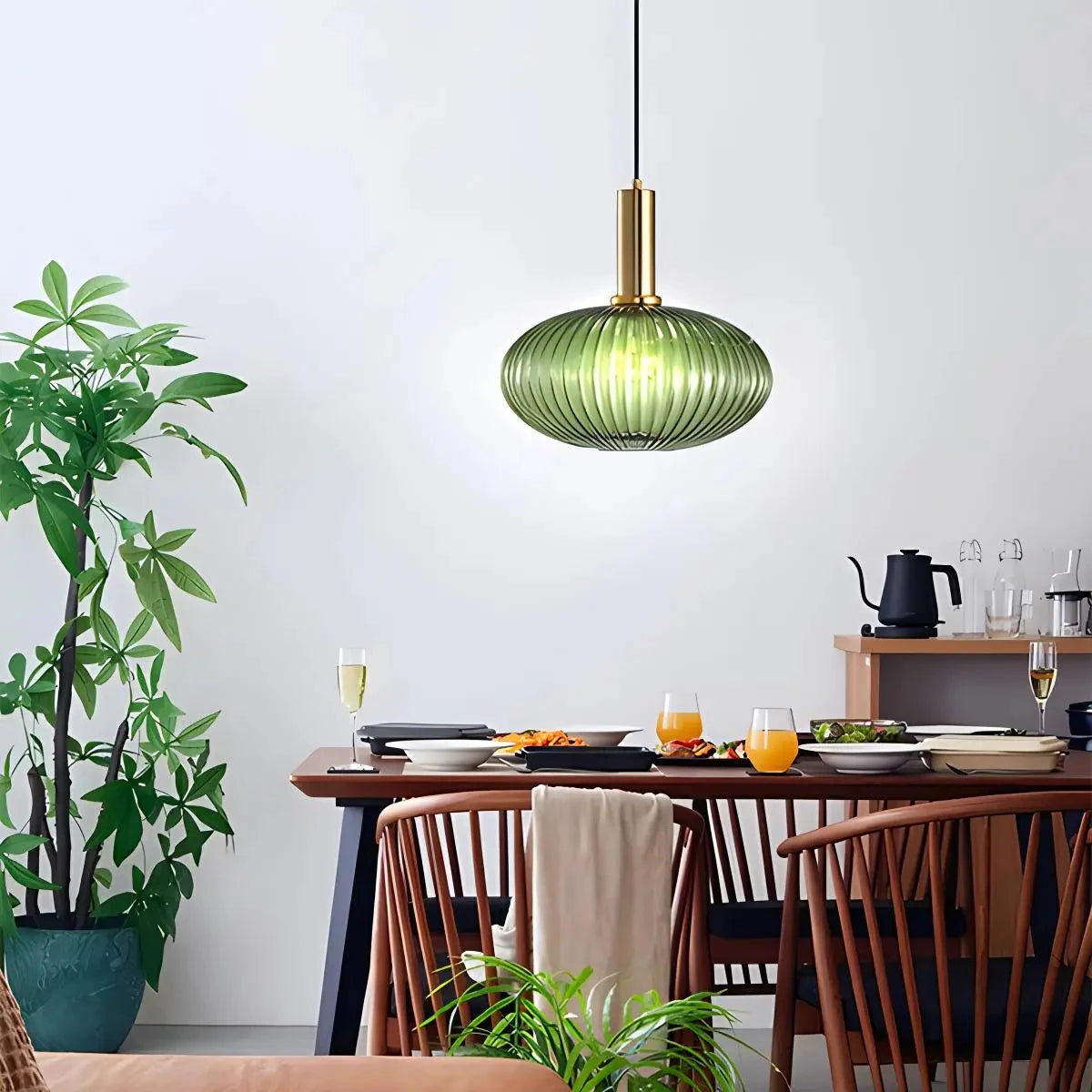 Antizer Nordic Vintage Glass Striped Pendant Light