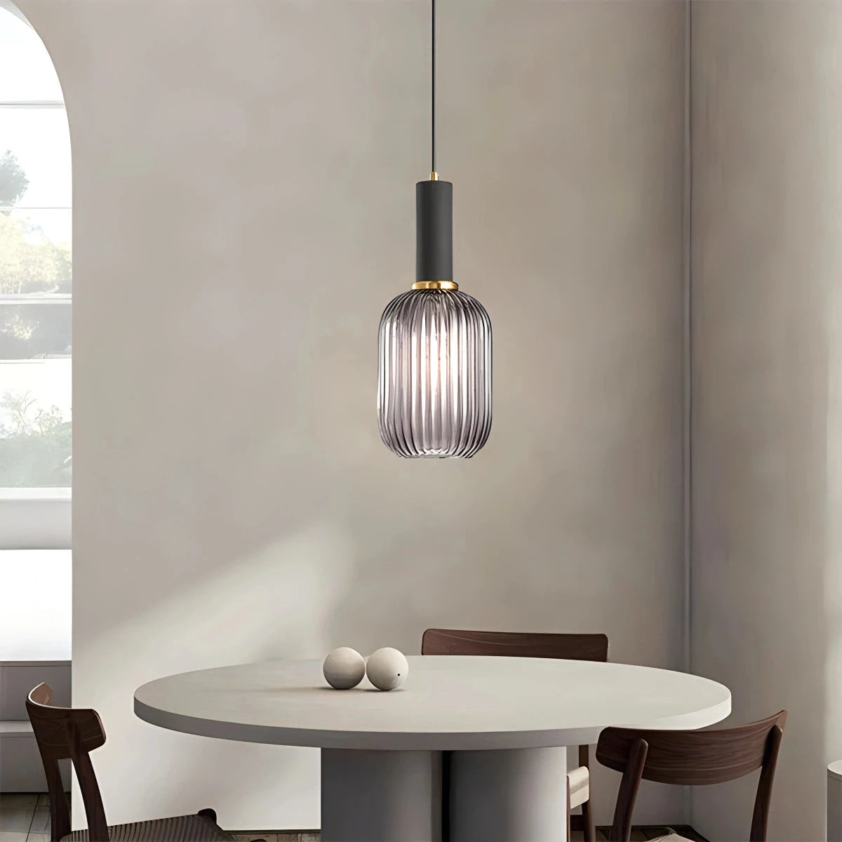 Antizer Nordic Vintage Glass Striped Pendant Light