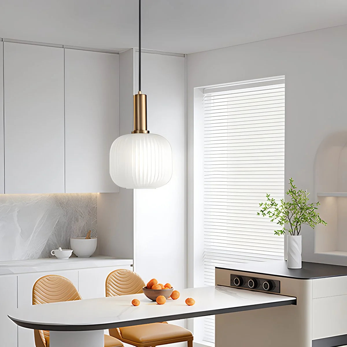 Antizer Nordic Vintage Glass Striped Pendant Light