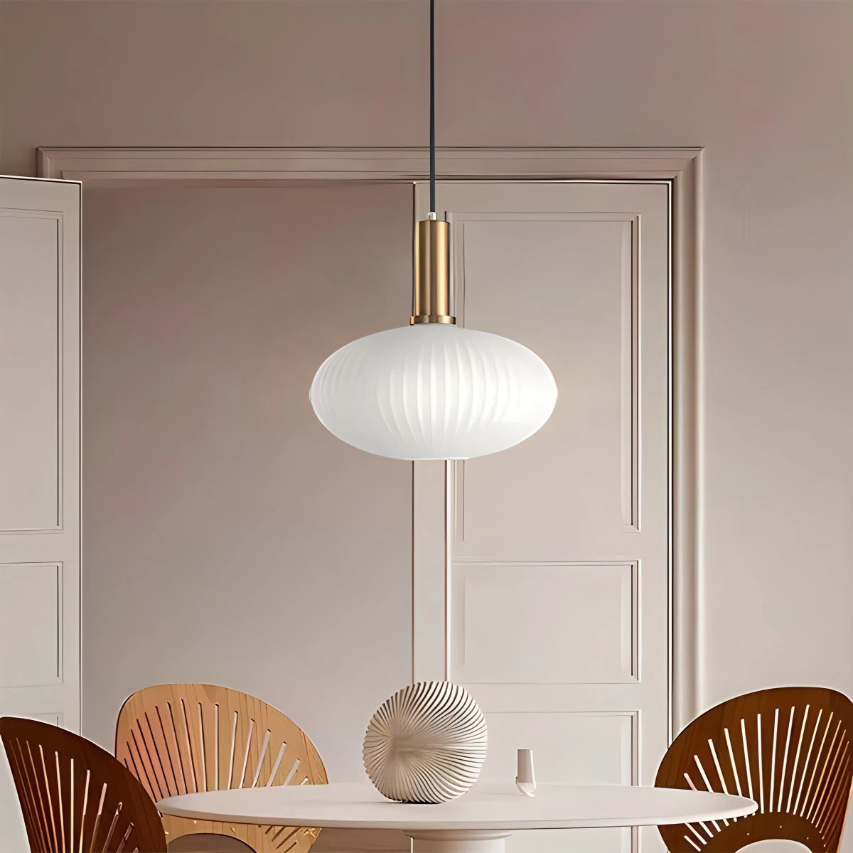 Antizer Nordic Vintage Glass Striped Pendant Light