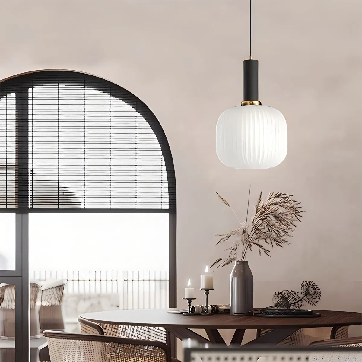 Antizer Nordic Vintage Glass Striped Pendant Light