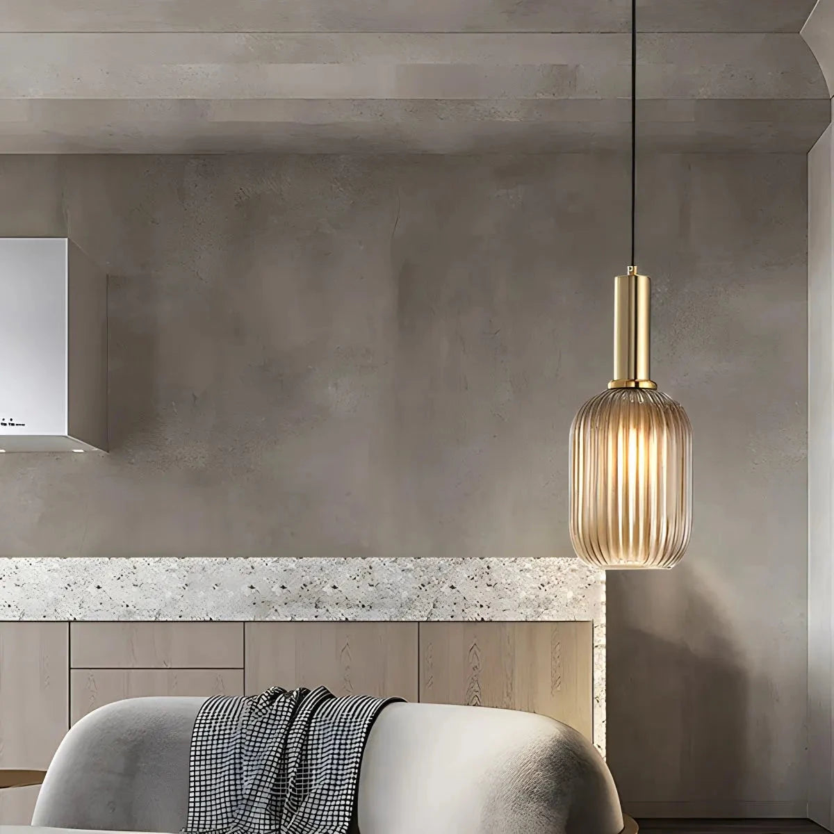 Antizer Nordic Vintage Glass Striped Pendant Light