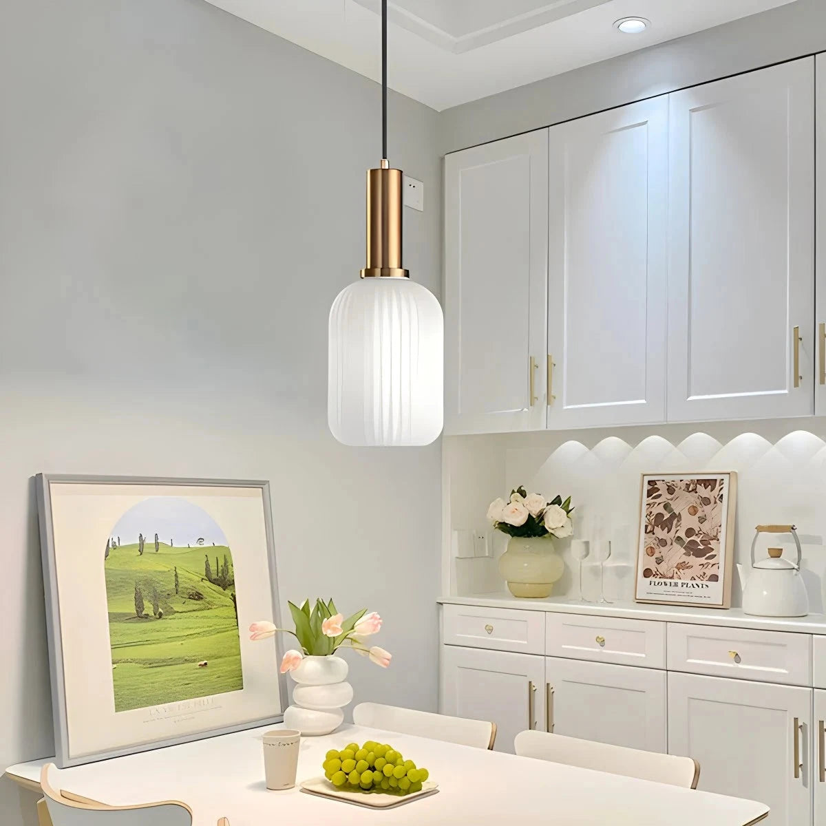 Antizer Nordic Vintage Glass Striped Pendant Light