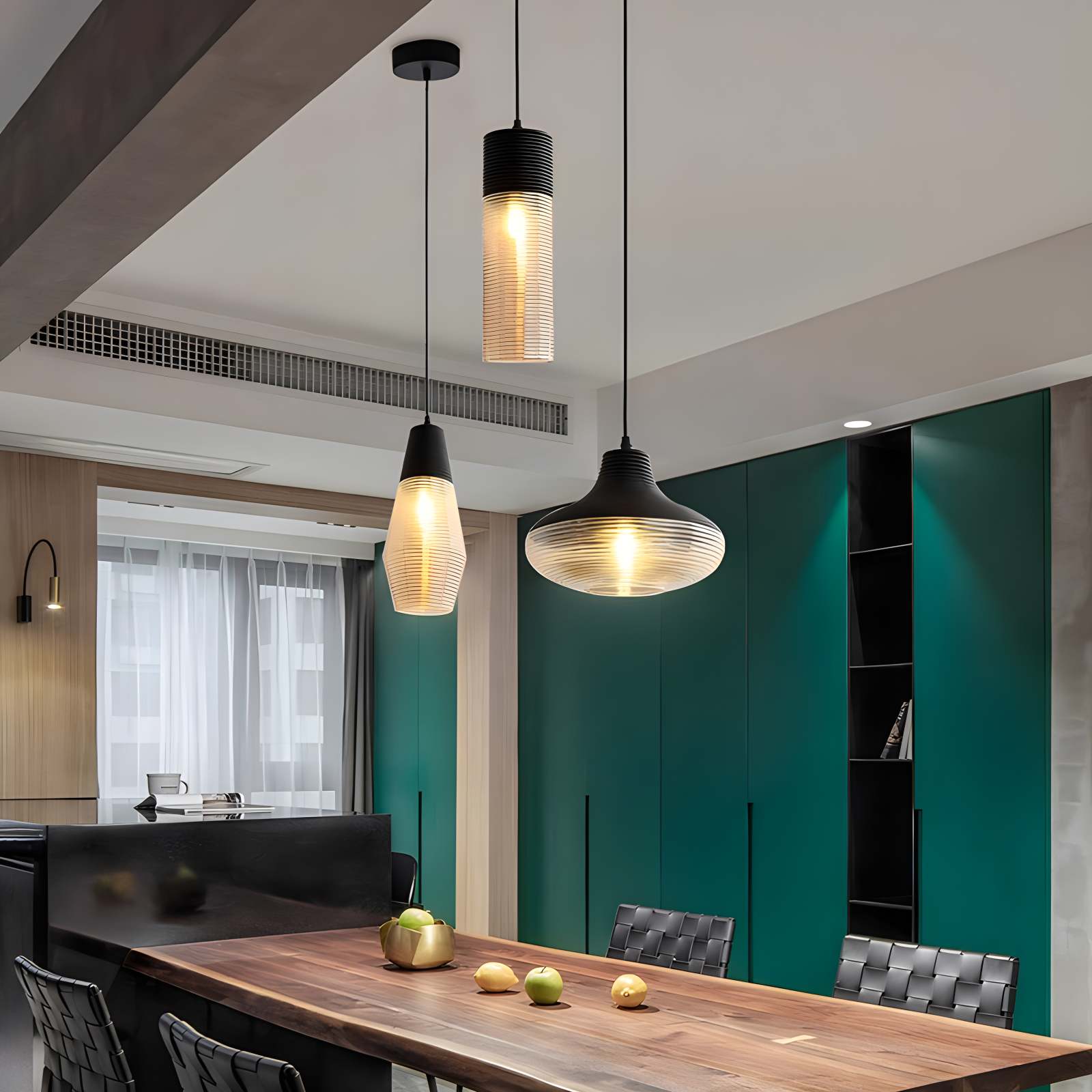 Antizer Industrial Style Glass Pendant Light for Kitchen