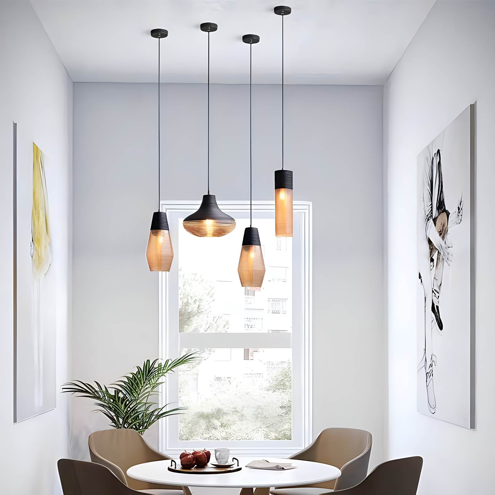 Antizer Industrial Style Glass Pendant Light for Kitchen