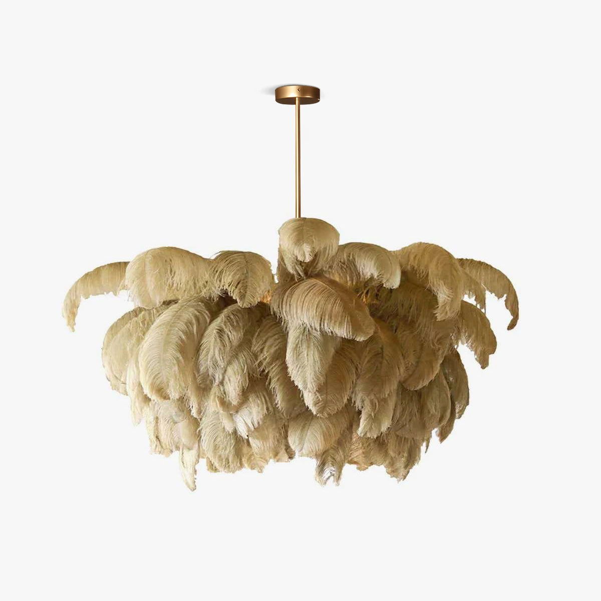 Antizer Ostrich Feather Chandelier Multiple Colors Available Old Gold