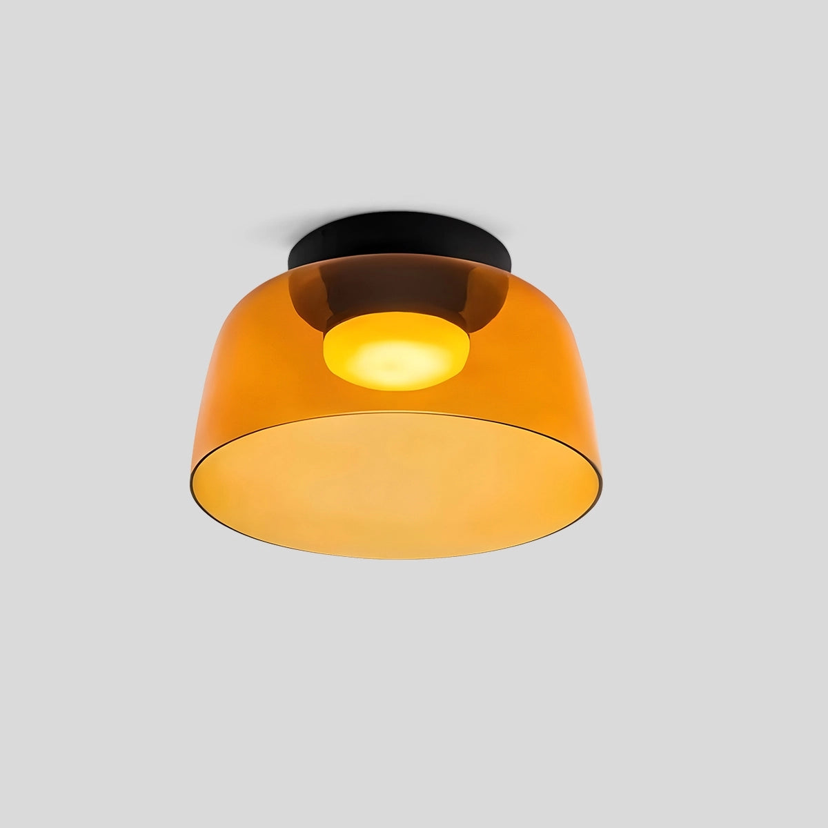 Antizer Colored Glass Ceiling Light for Bedroom Orange 1 Layer D32cm / 12.60″