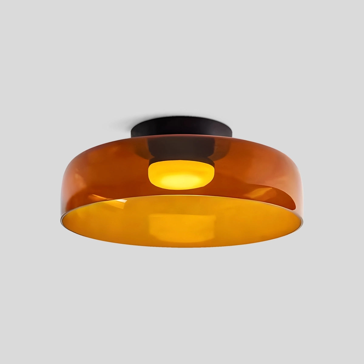 Antizer Colored Glass Ceiling Light for Bedroom Orange 1 Layer D42cm / 16.54″