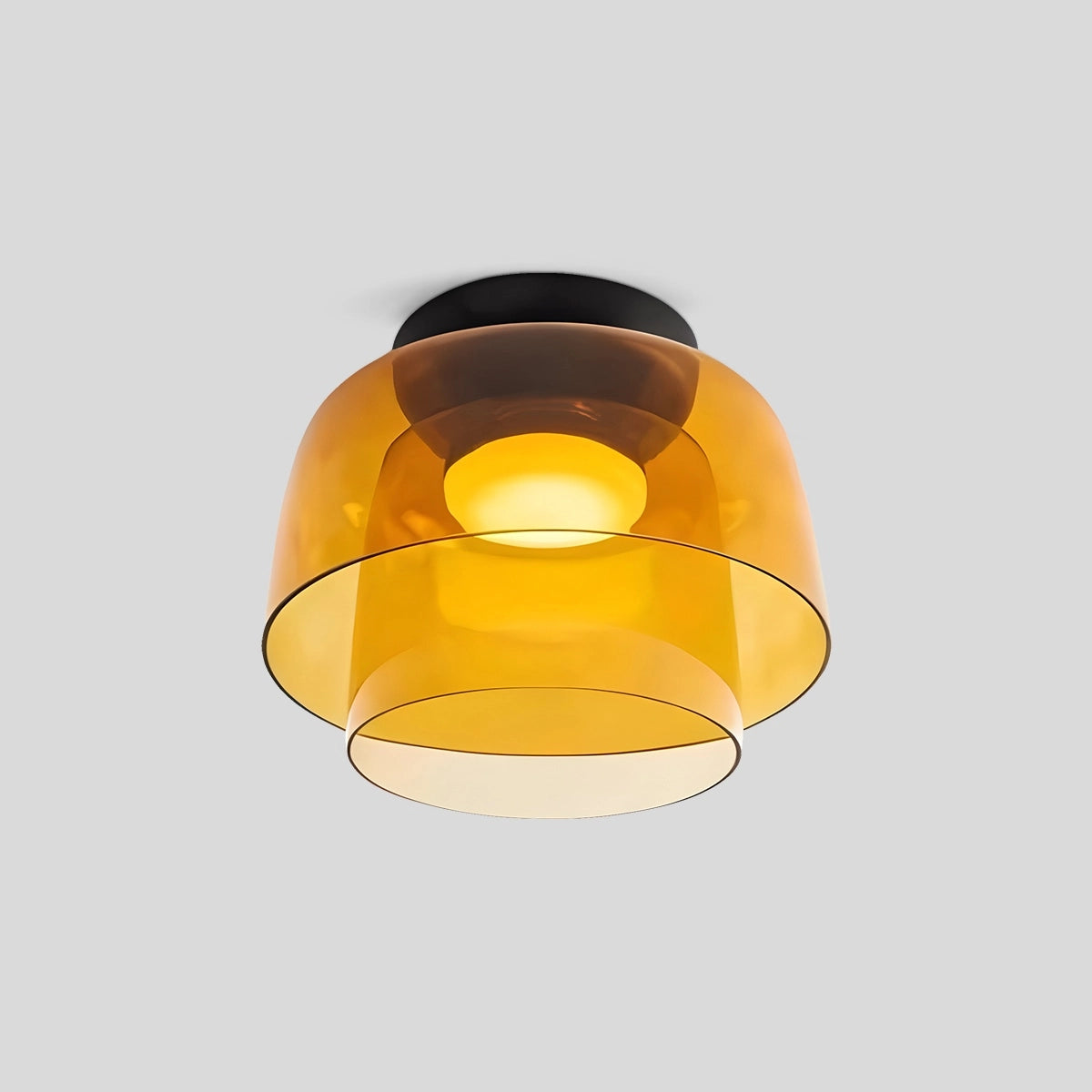 Antizer Colored Glass Ceiling Light for Bedroom Orange 2 Layer D32cm / 12.60″