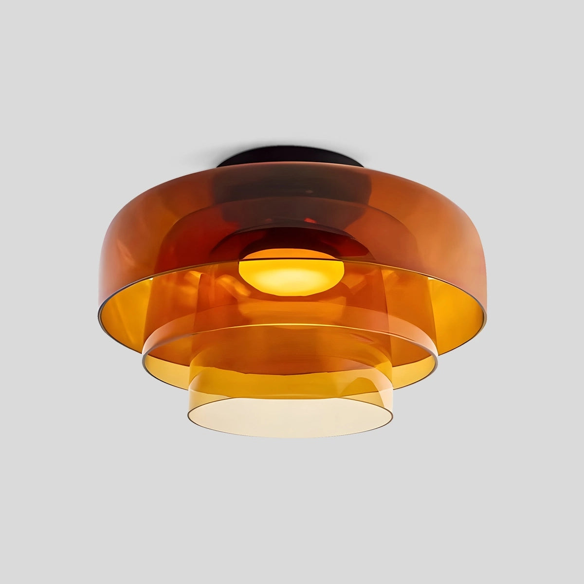 Antizer Colored Glass Ceiling Light for Bedroom Orange 3 Layer D42cm / 16.54″