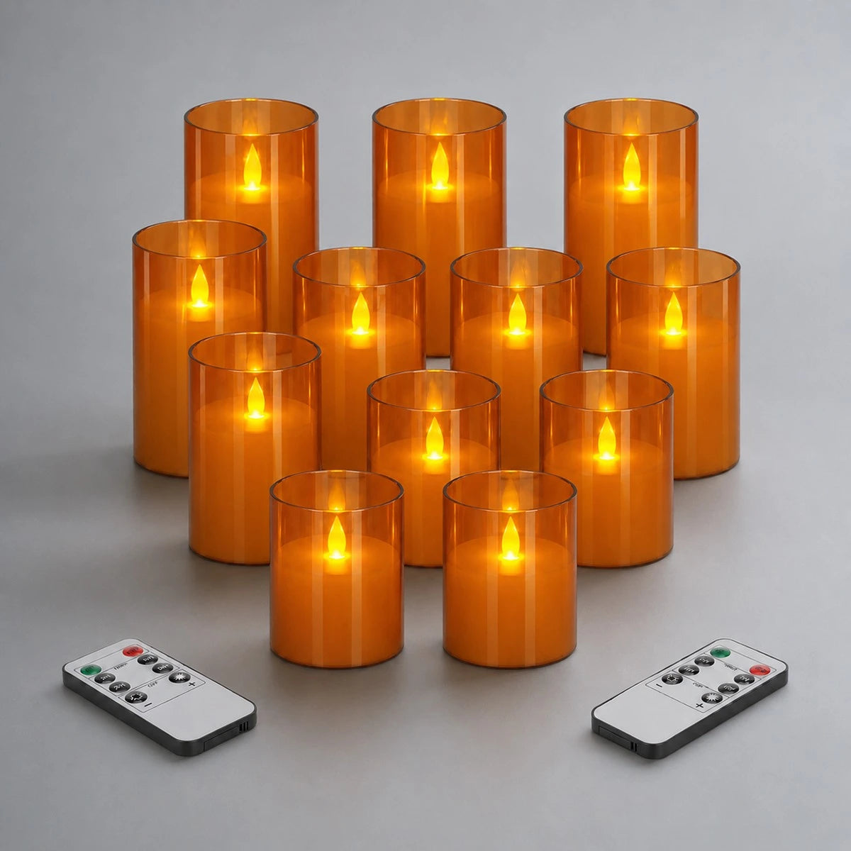 Antizer Acrylic Glass Pillar Flameless Candle