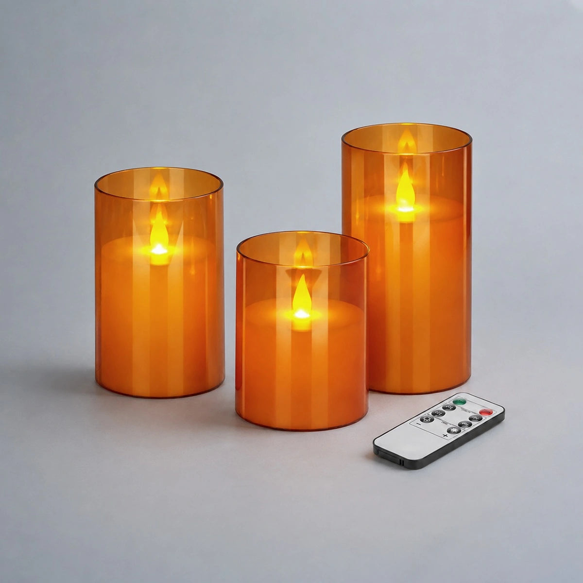 Antizer Acrylic Glass Pillar Flameless Candle 12 Pack × 6