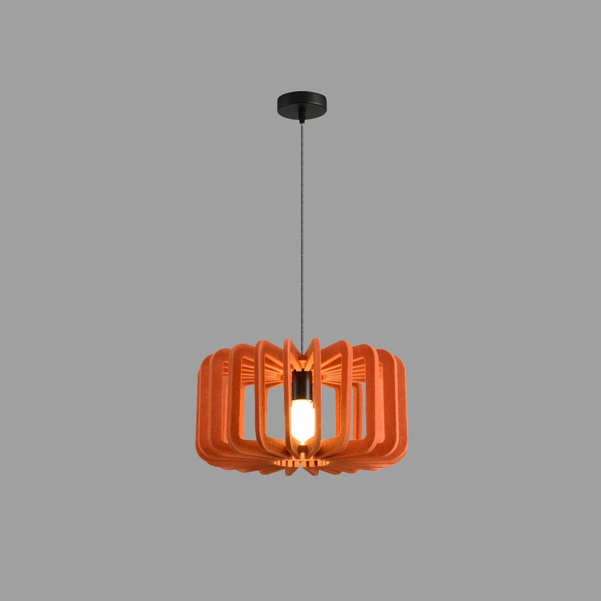Antizer Column Shaped Birdcage Acoustic Pendant Light Orange Dia 40cm x H 20cm / ∅ 15.75" x H 7.87"
