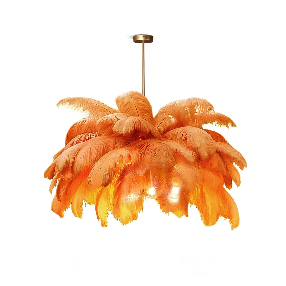 Antizer Ostrich Feather Chandelier Multiple Colors Available Orange