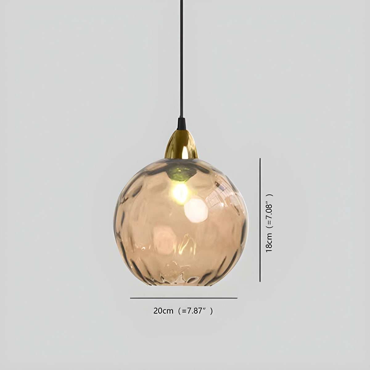 glass ball pendant light size