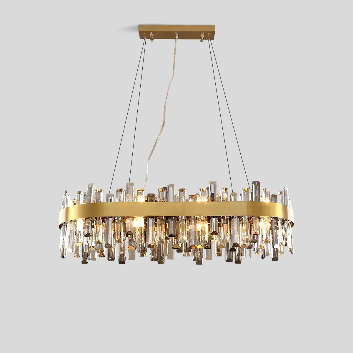 Antizer Round Oval Crystal Chandelier Three Color
